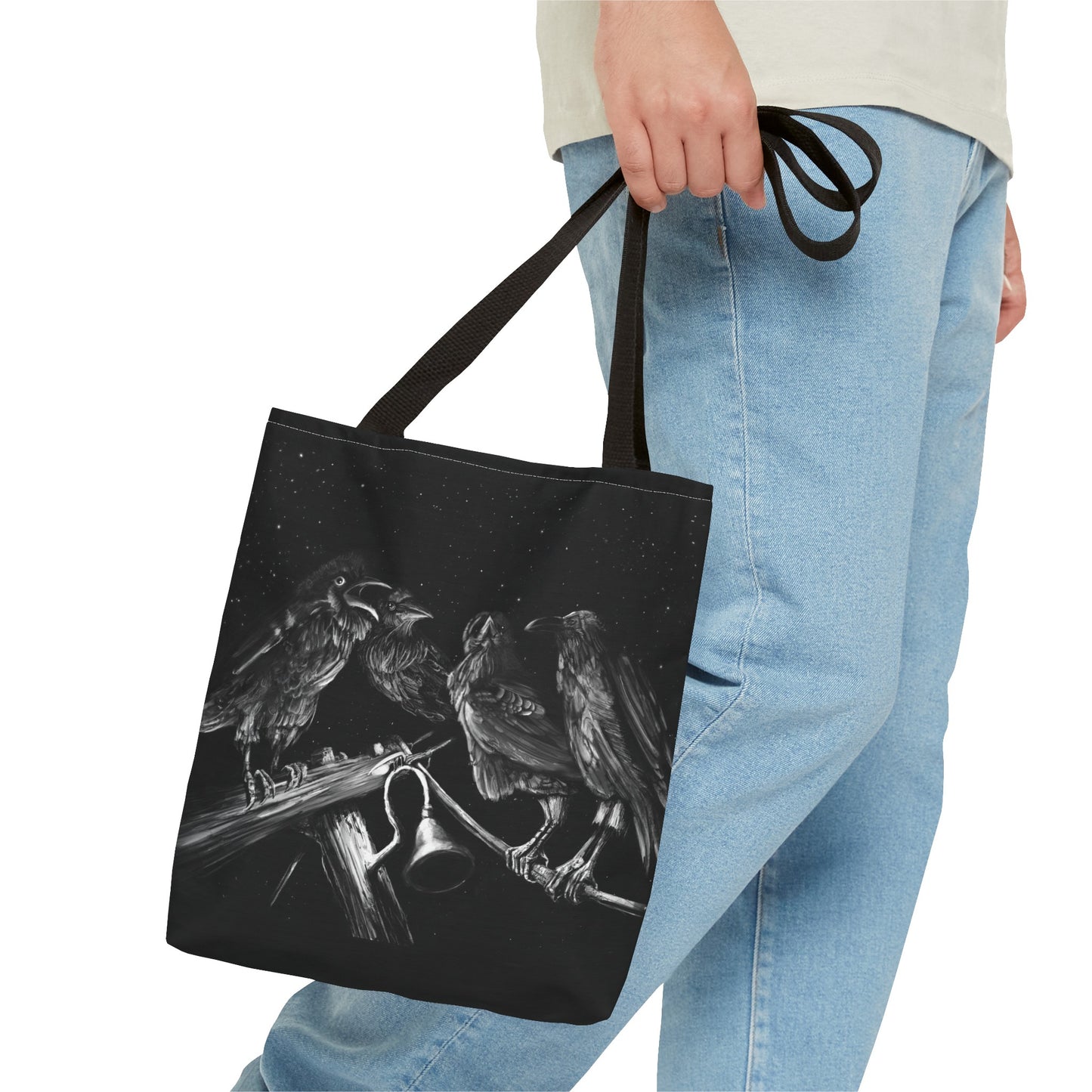 Ravens Muse at the Stars Tote Bag