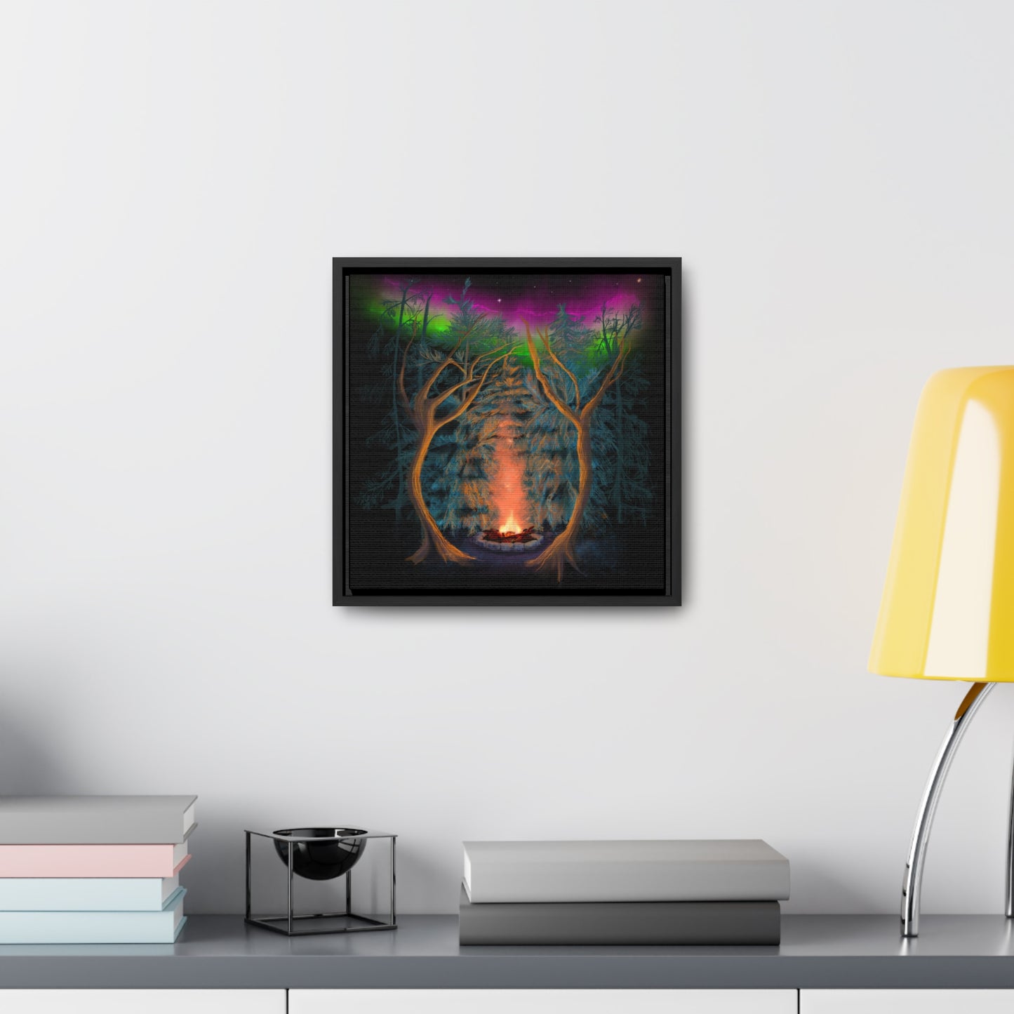 Northwoods Campfire Gallery Canvas Wrap framed