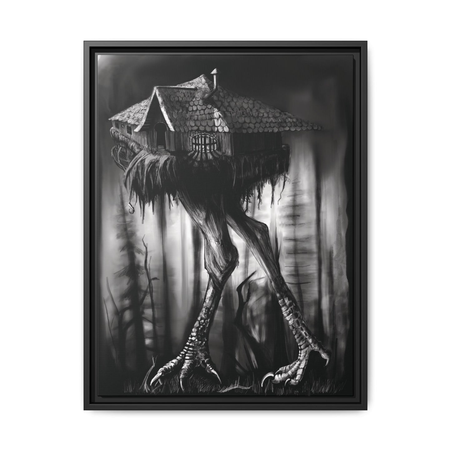 Baba Yagas Cabin Matte Canvas, Framed