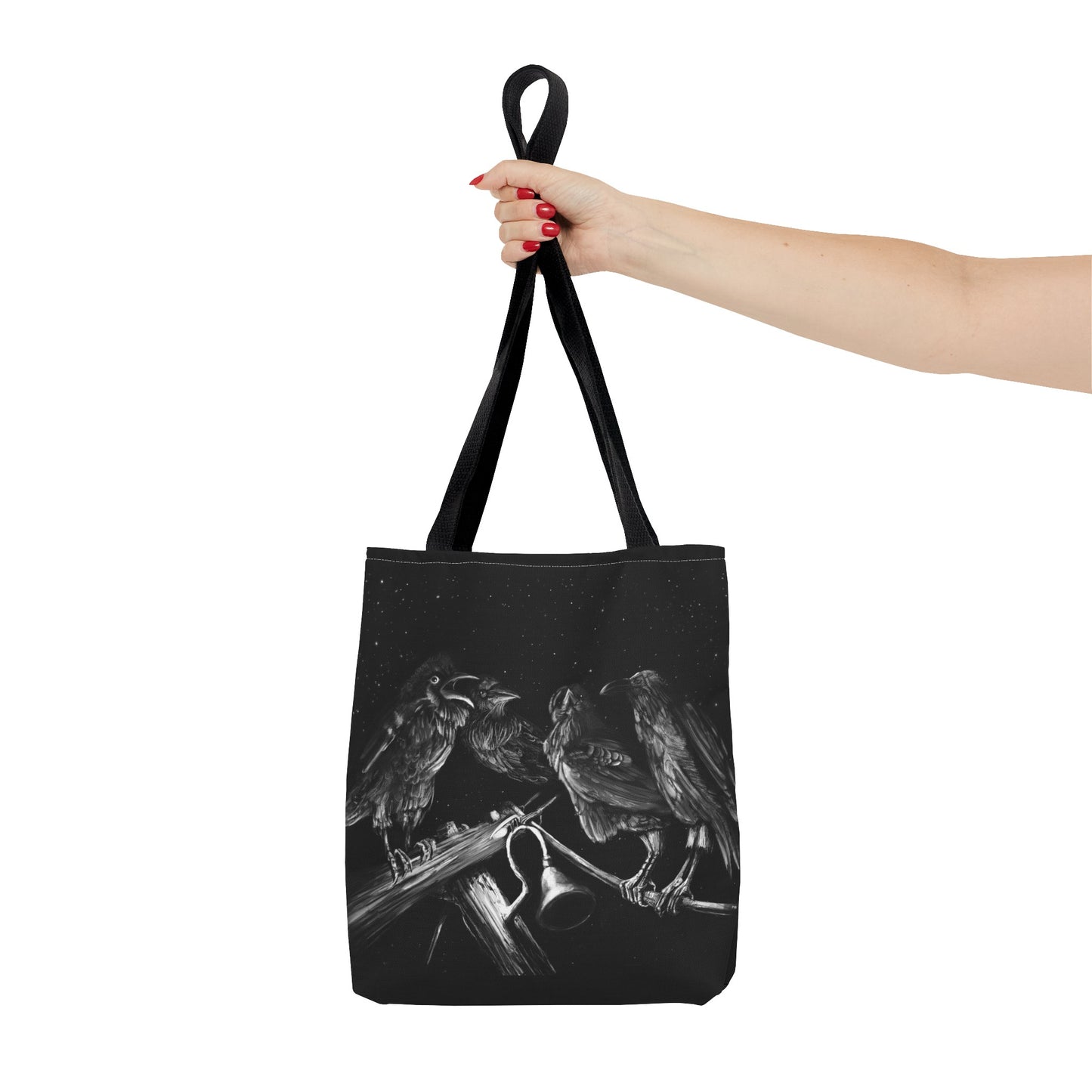 Ravens Muse at the Stars Tote Bag