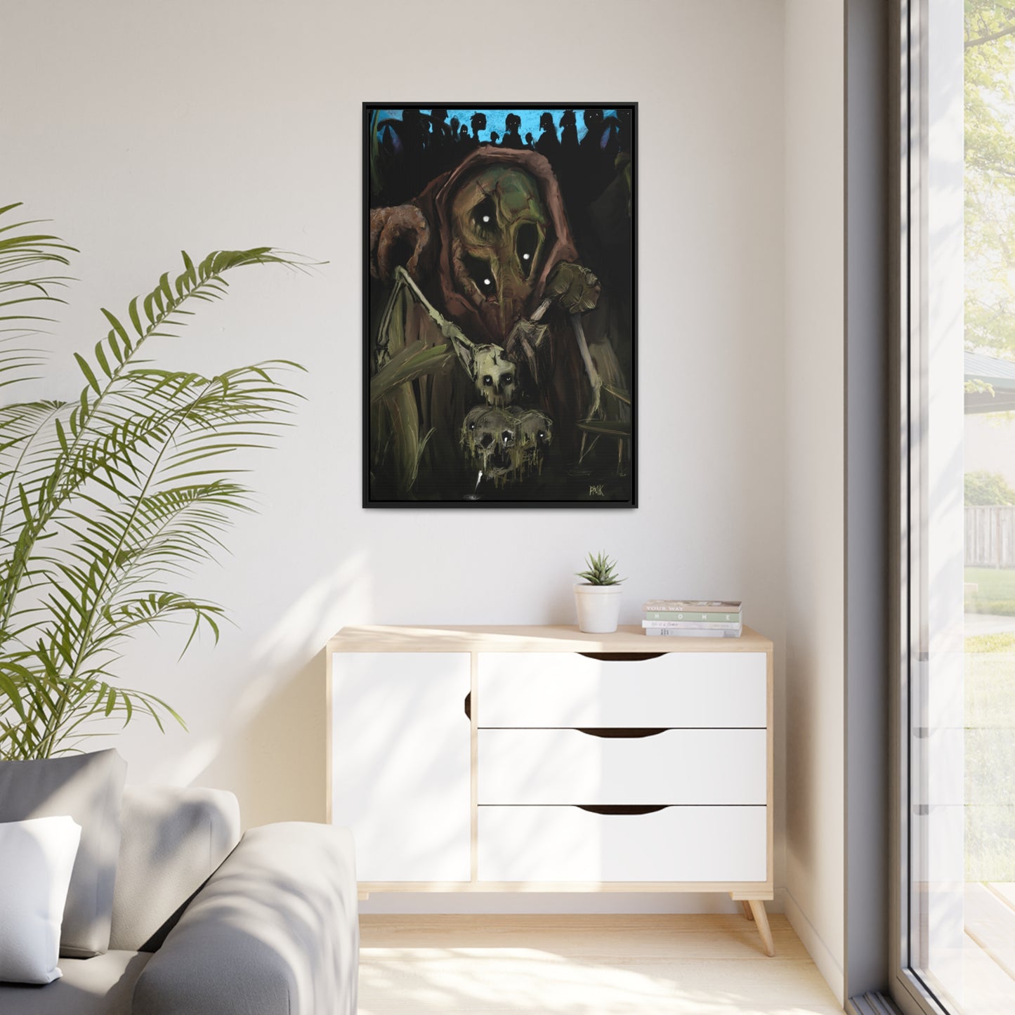 Bad Souls Become Good Puppets Matte Canvas in Black Frame