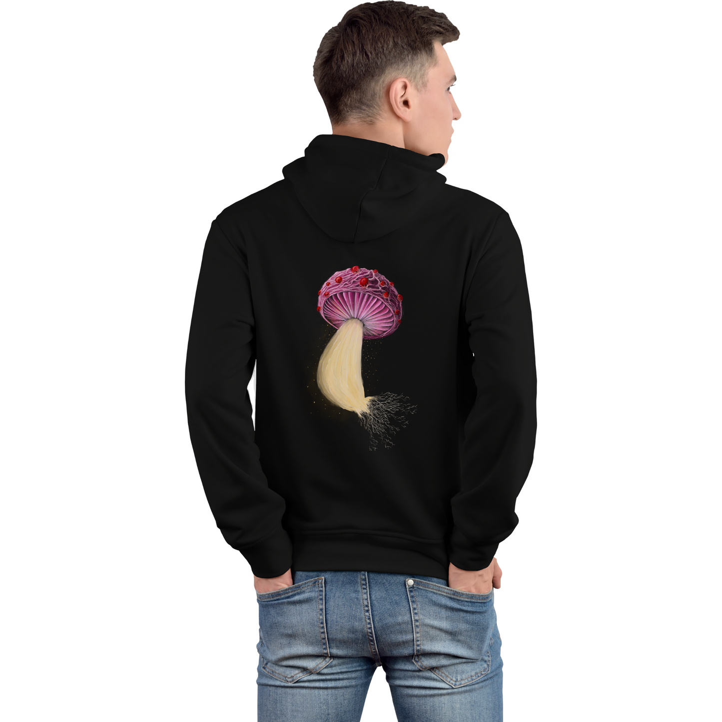 Mushroom with Spores Unisex Premium Full Zip Hoodie