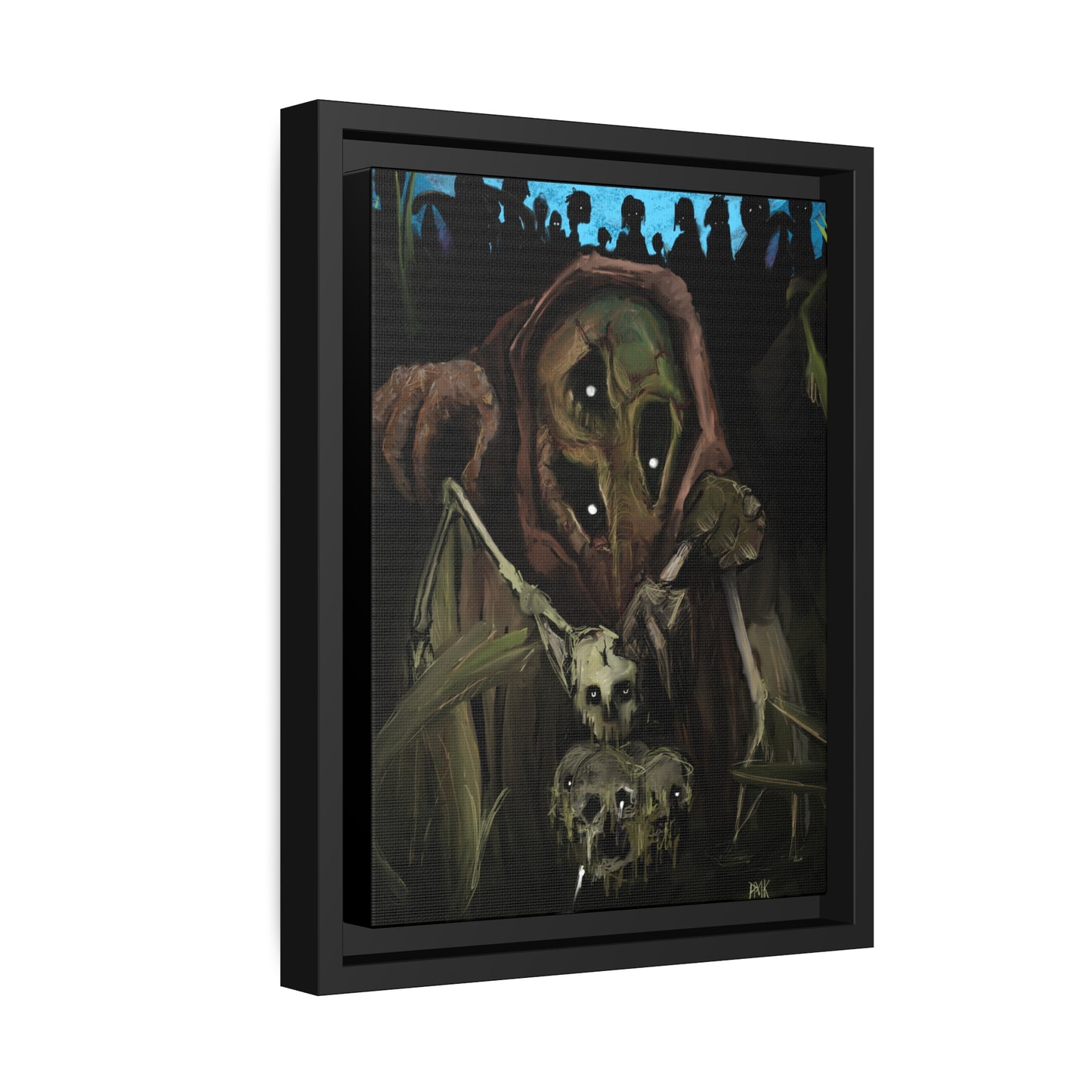 Bad Souls Become Good Puppets Matte Canvas in Black Frame