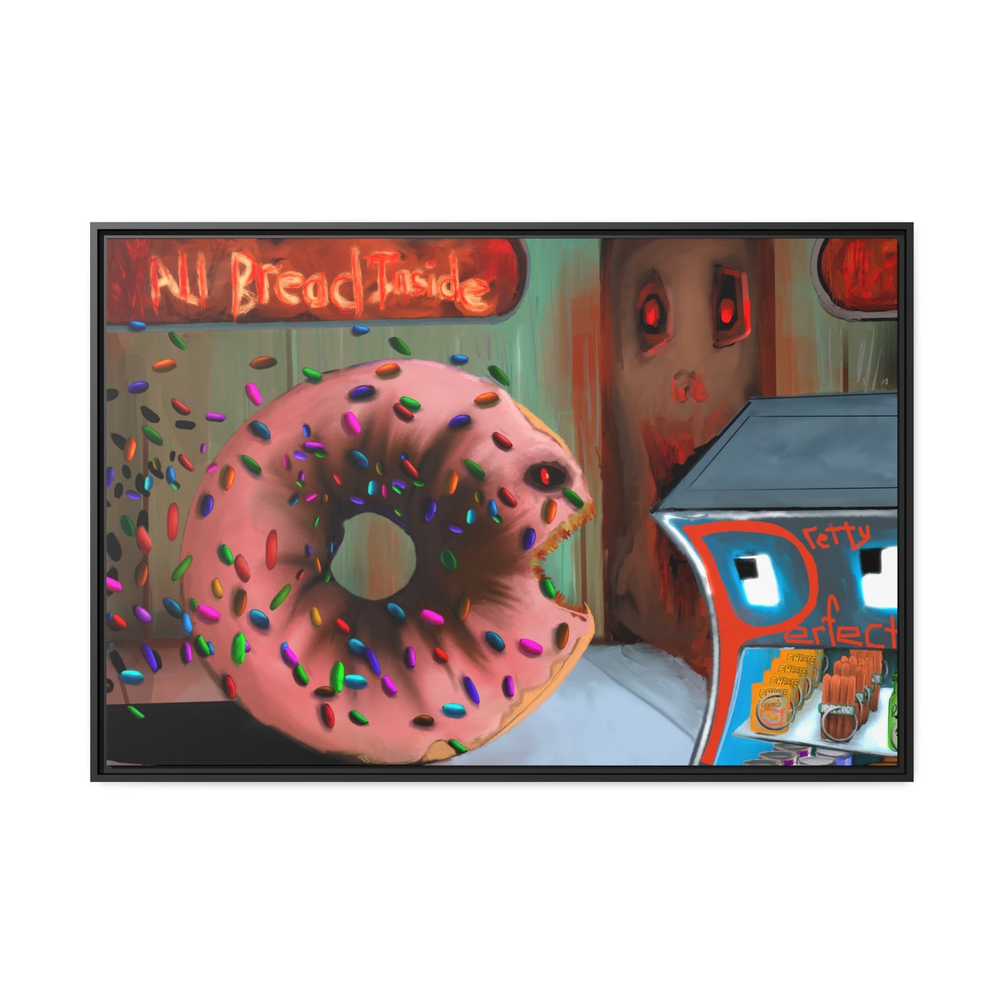 Baaad Donut! Matte Canvas, Black Frame