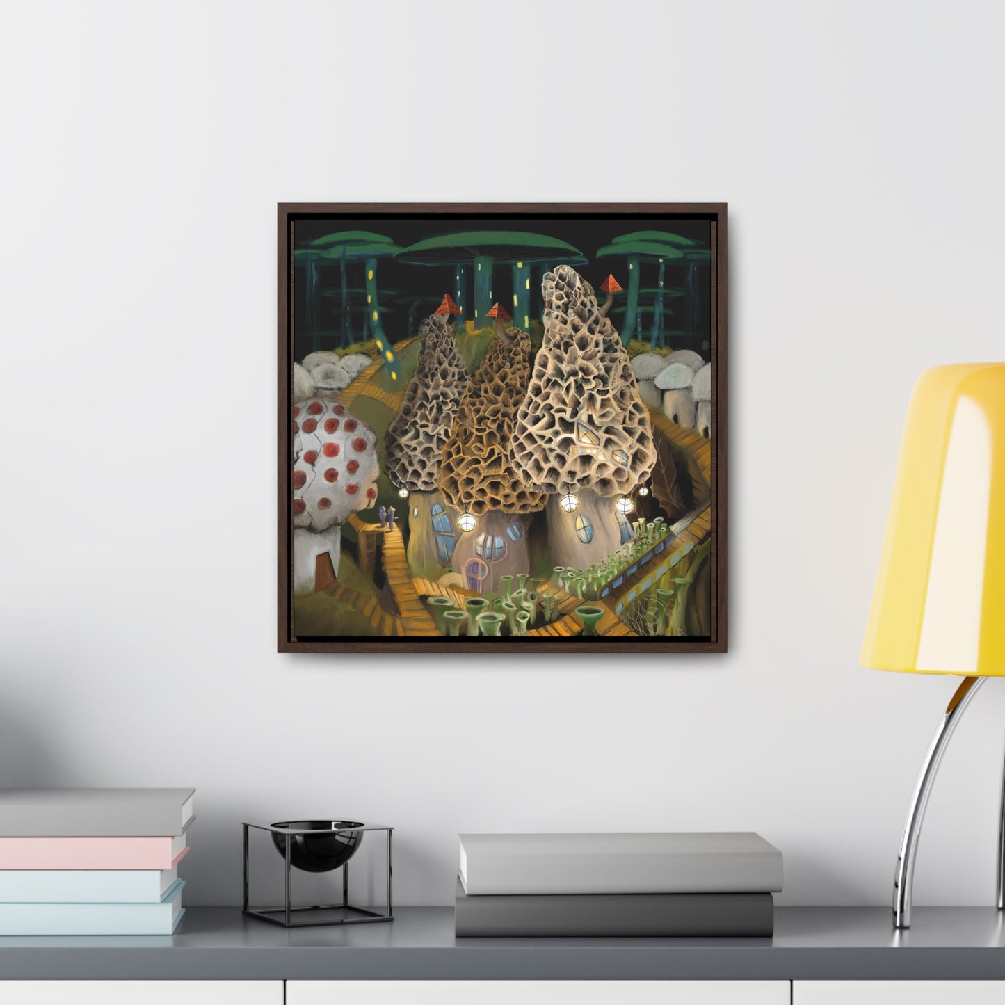 Mushroom City Outskirts Gallery Canvas Wrap, Square Frame