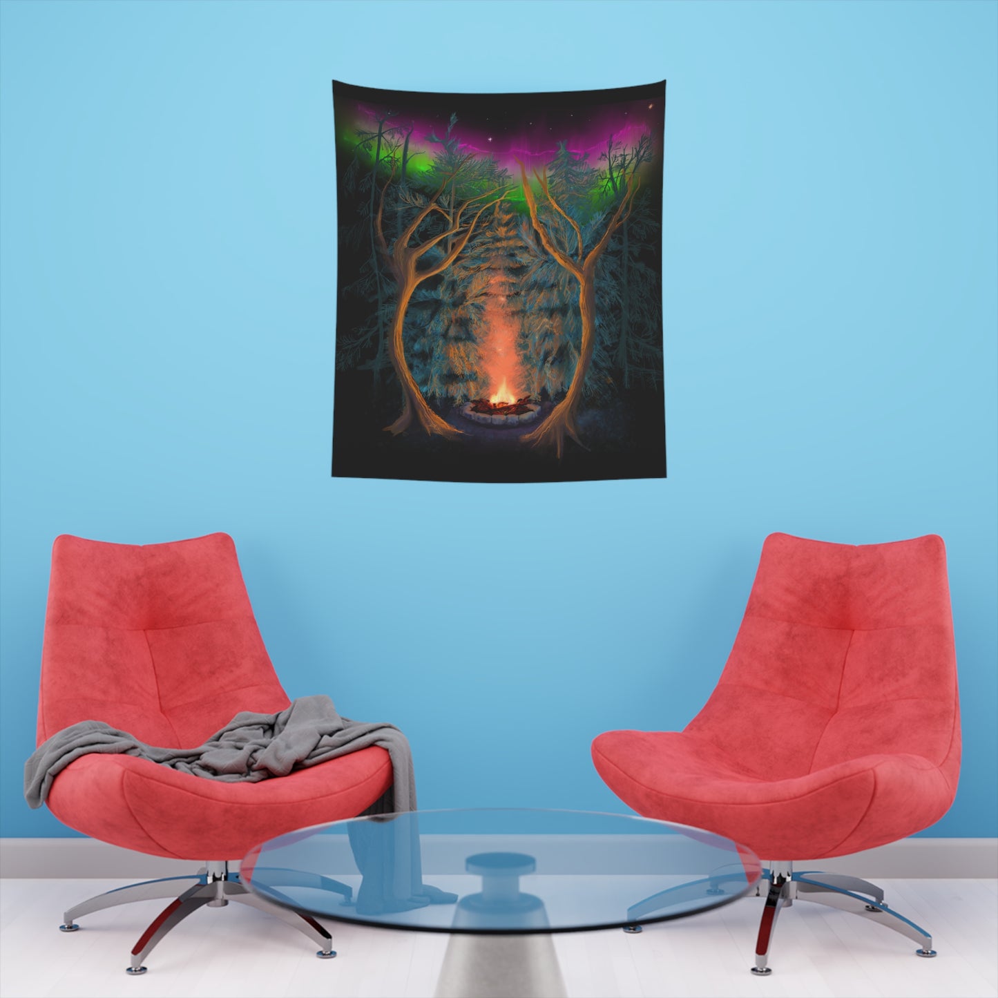 Northwoods Campfire Wall Tapestry