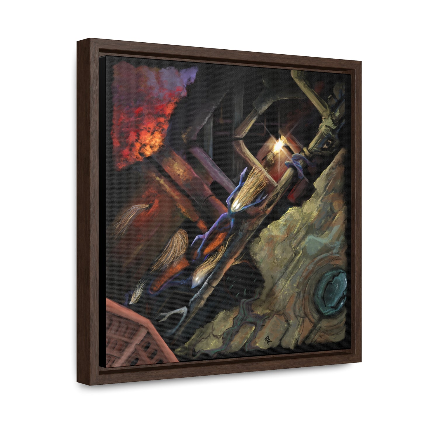 What Dwells in the Pipes Gallery Canvas Wrap in Square Frame