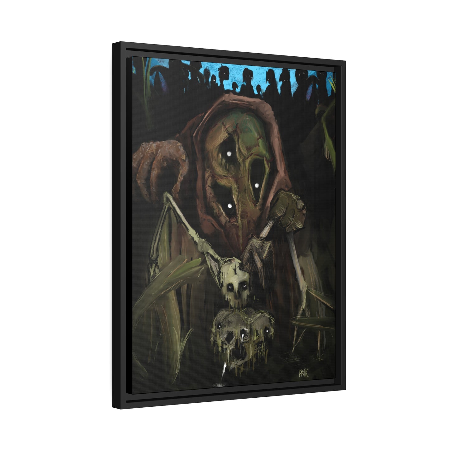 Bad Souls Become Good Puppets Matte Canvas in Black Frame