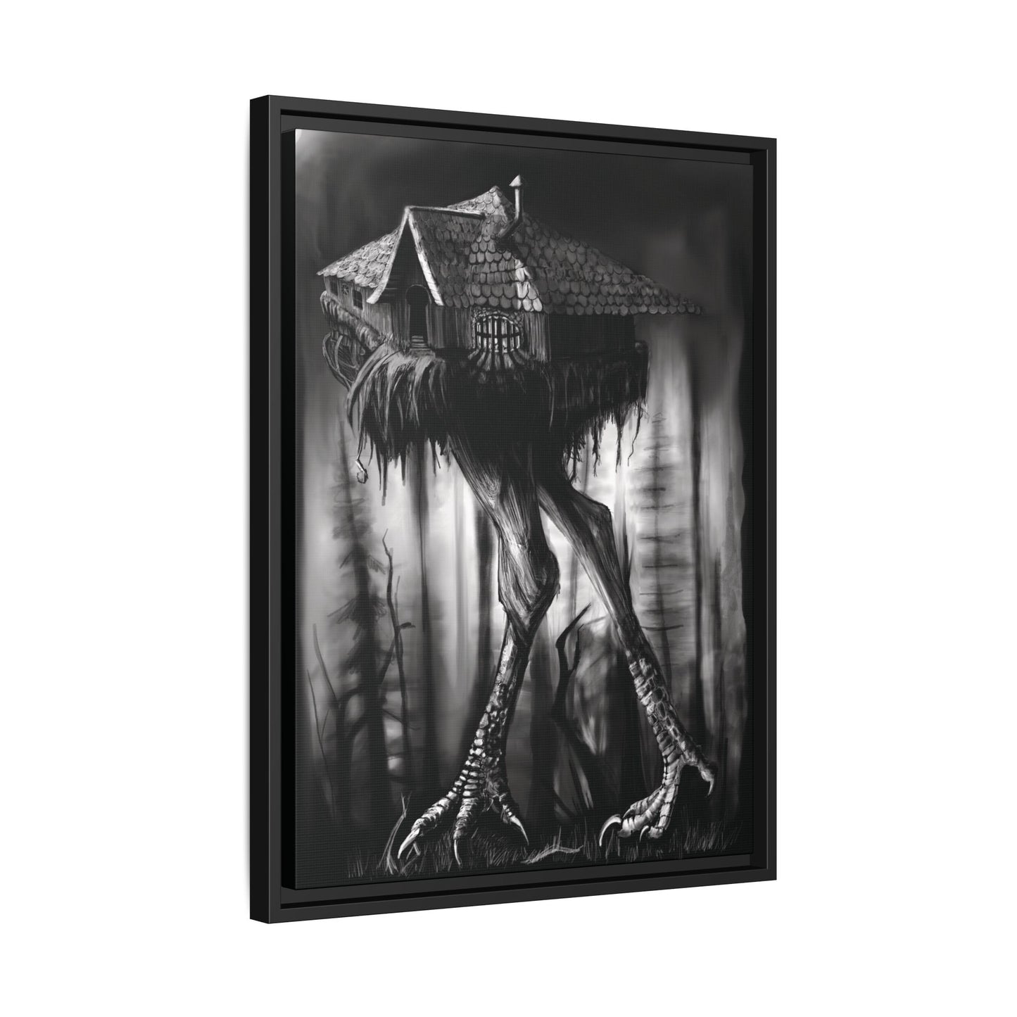 Baba Yagas Cabin Matte Canvas, Framed