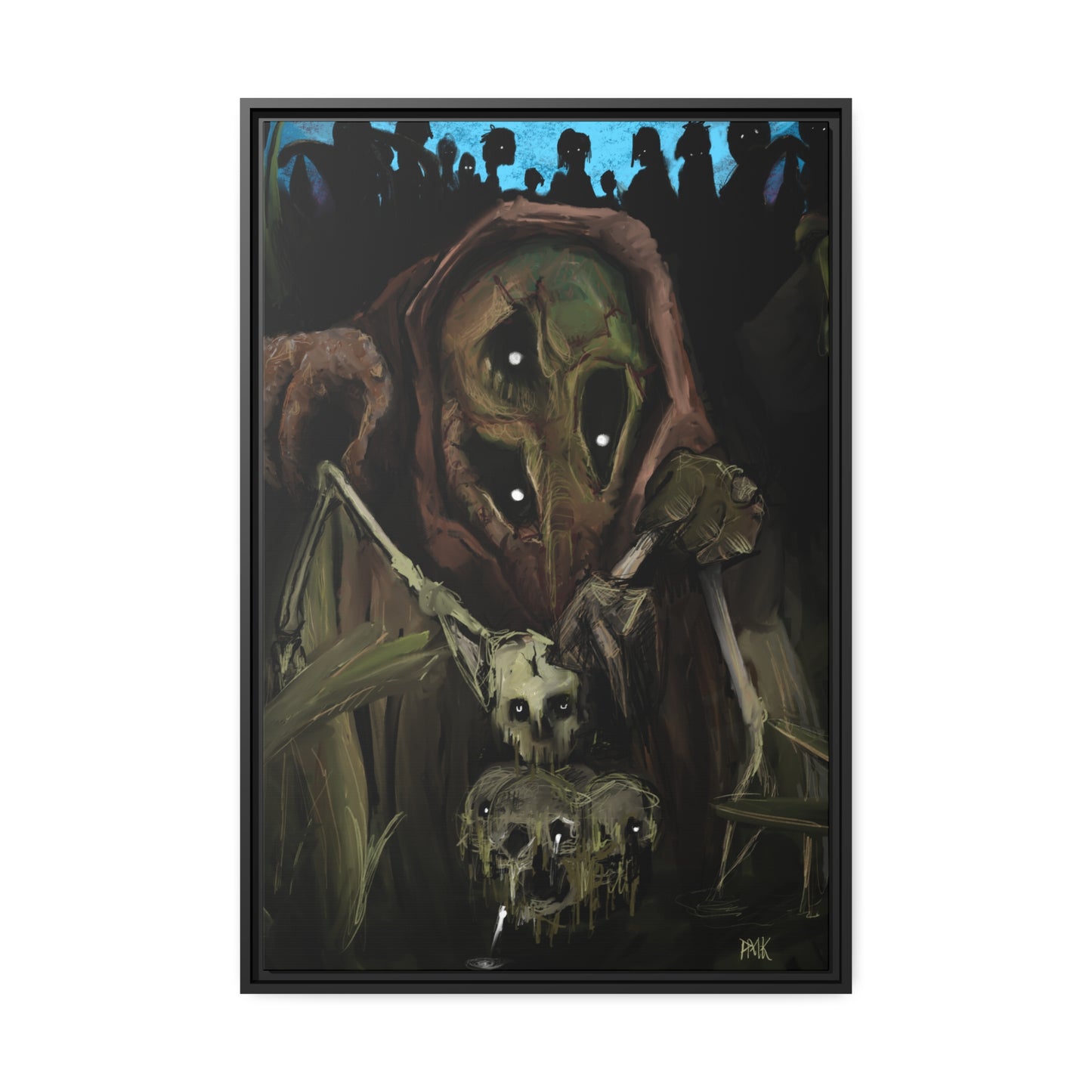 Bad Souls Become Good Puppets Matte Canvas in Black Frame
