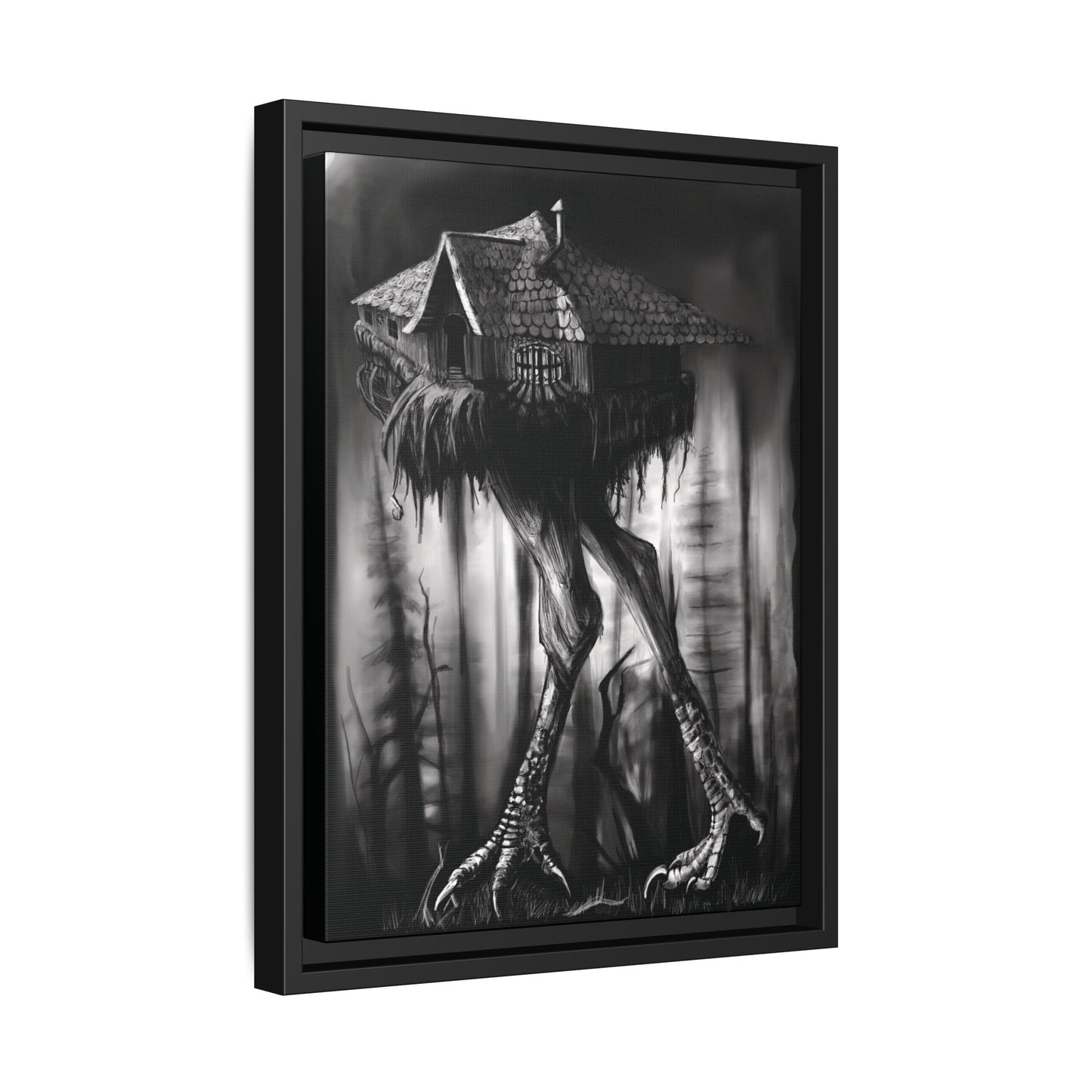 Baba Yagas Cabin Matte Canvas, Framed