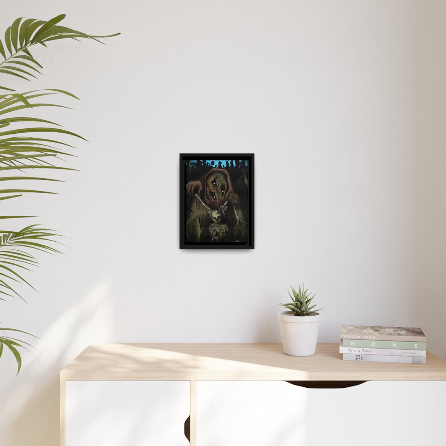 Bad Souls Become Good Puppets Matte Canvas in Black Frame