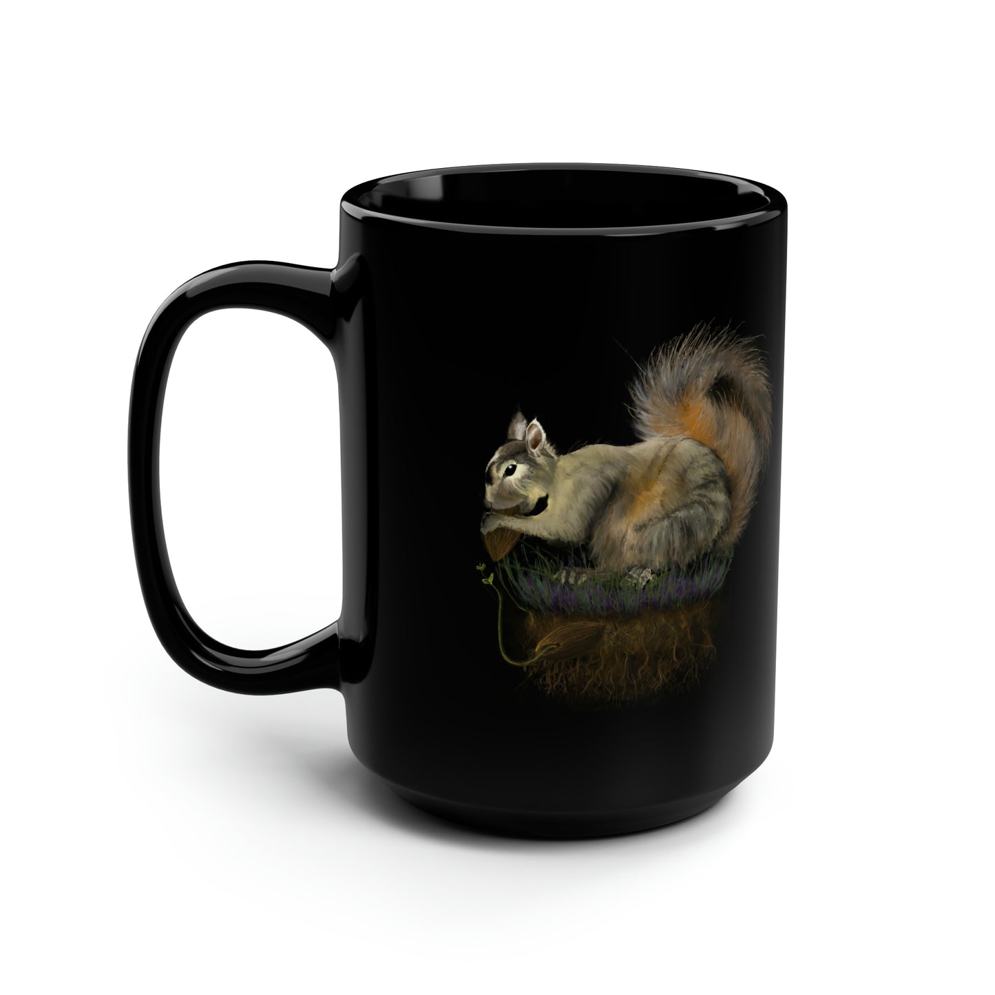 Fluffy Tree Planter 15oz Black Mug
