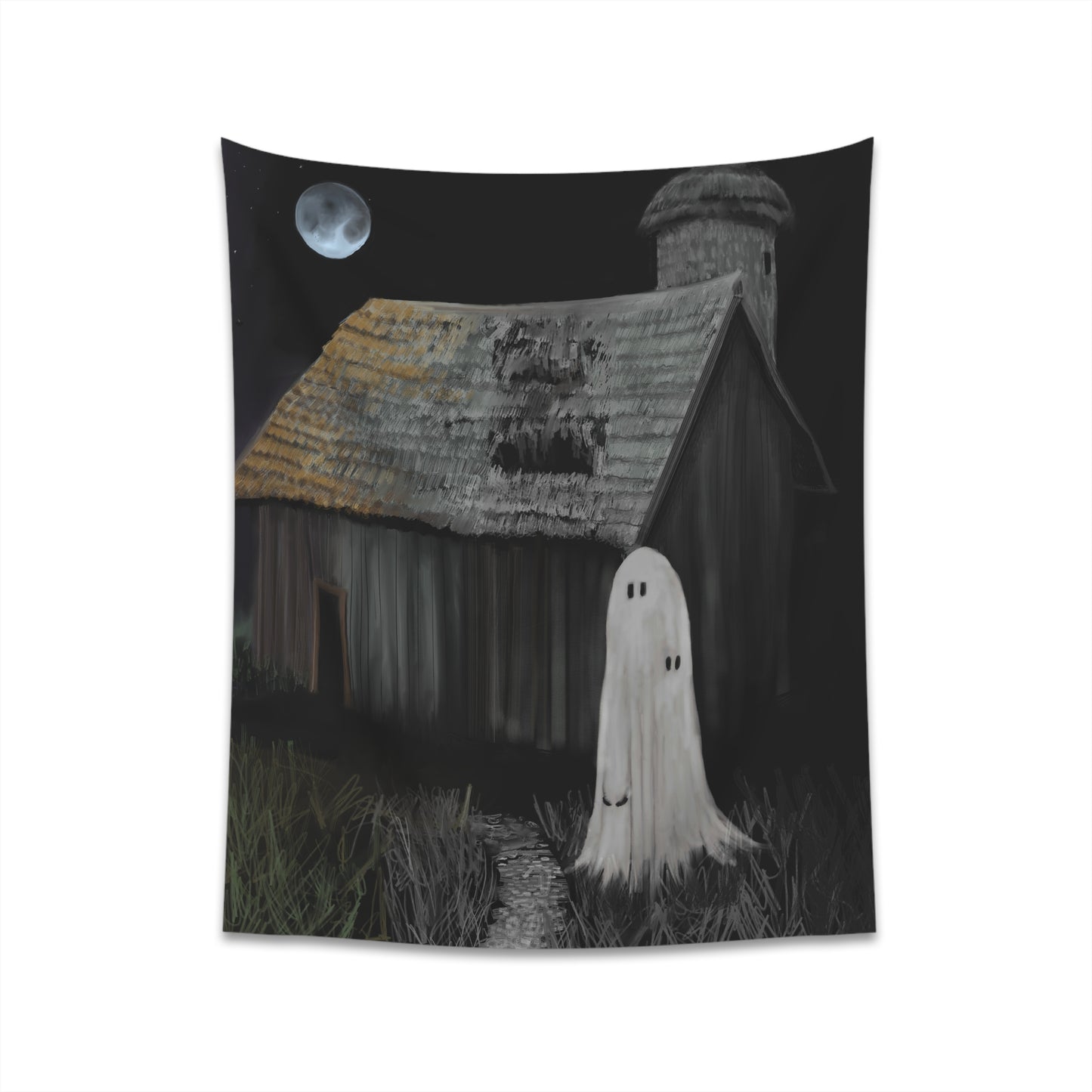 Haunted Barn Printed Wall Tapestry