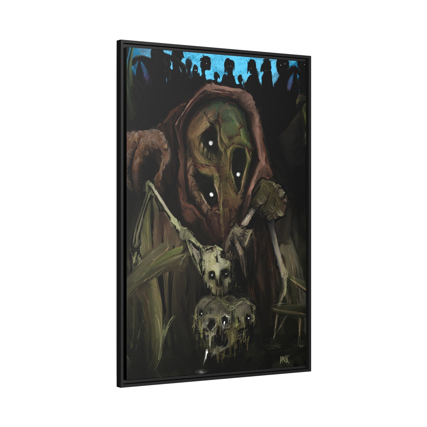 Bad Souls Become Good Puppets Matte Canvas in Black Frame