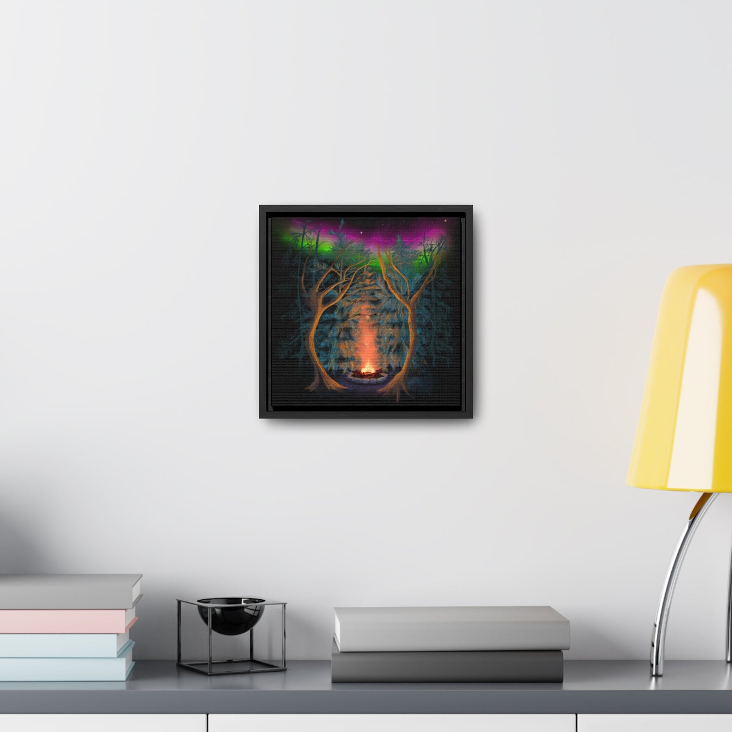 Northwoods Campfire Gallery Canvas Wrap framed