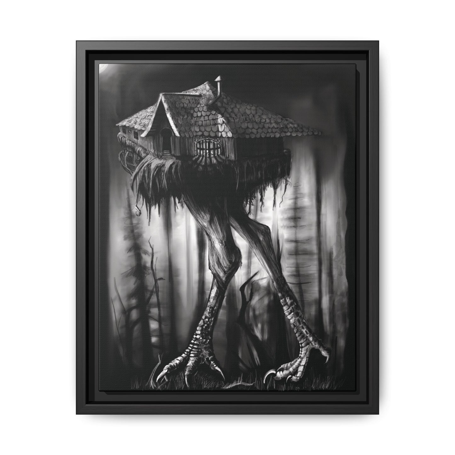 Baba Yagas Cabin Matte Canvas, Framed