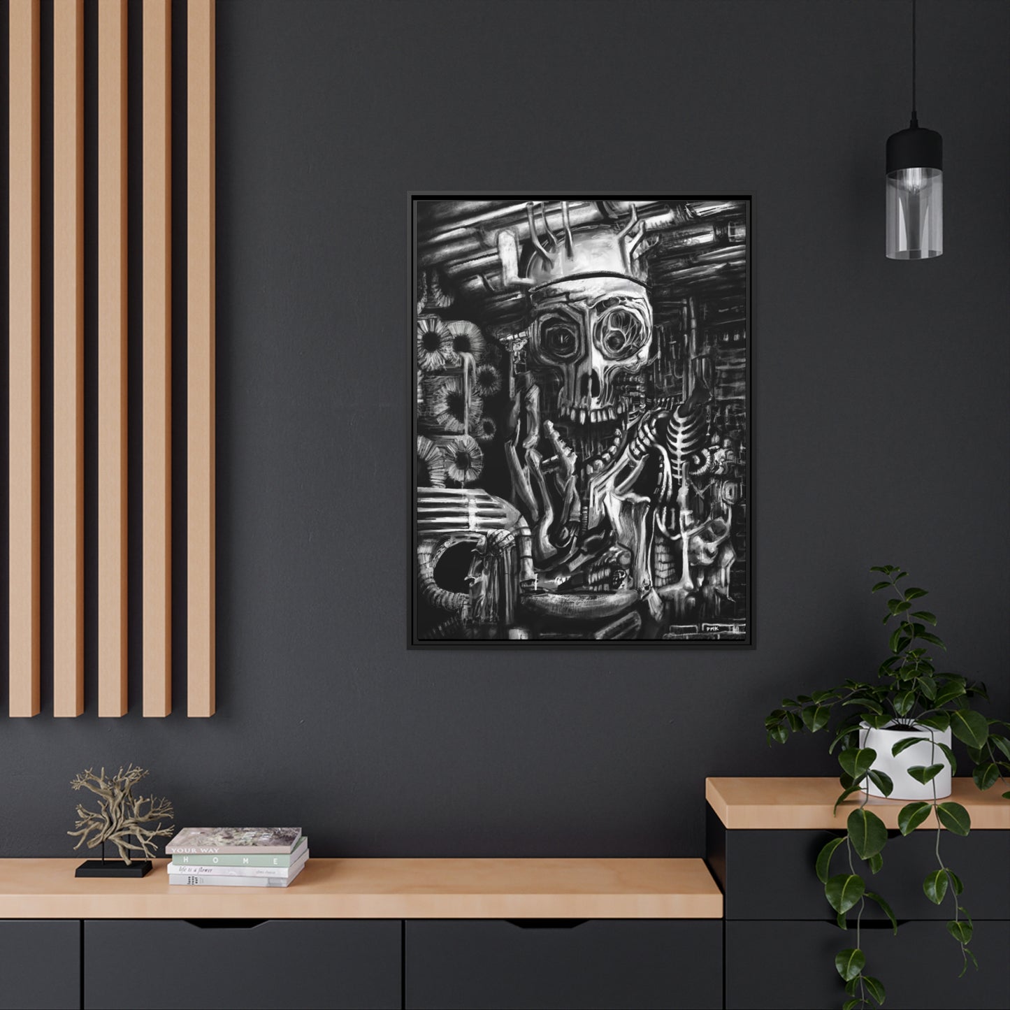 Biomechanical Mass Matte Canvas in Black Frame