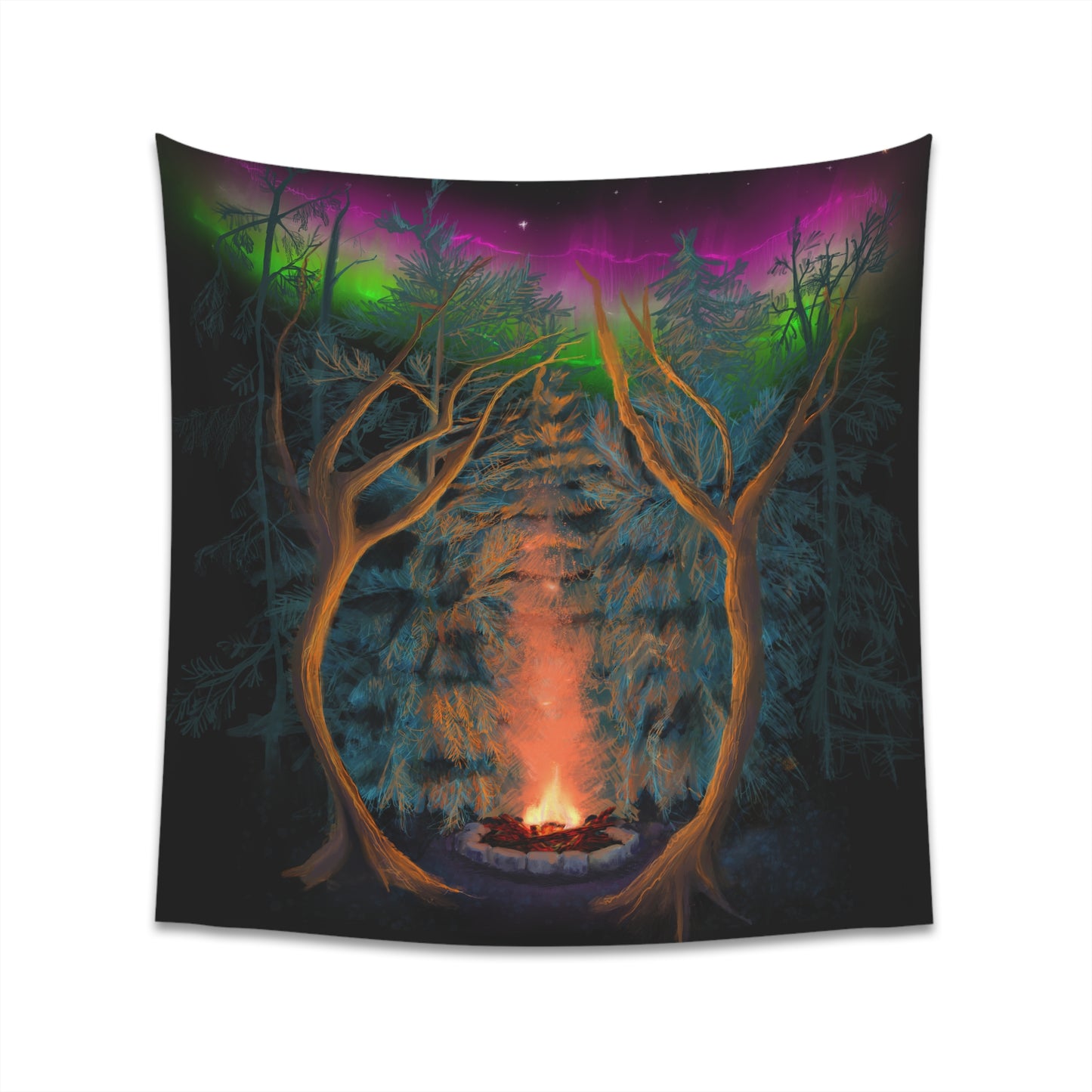 Northwoods Campfire Wall Tapestry