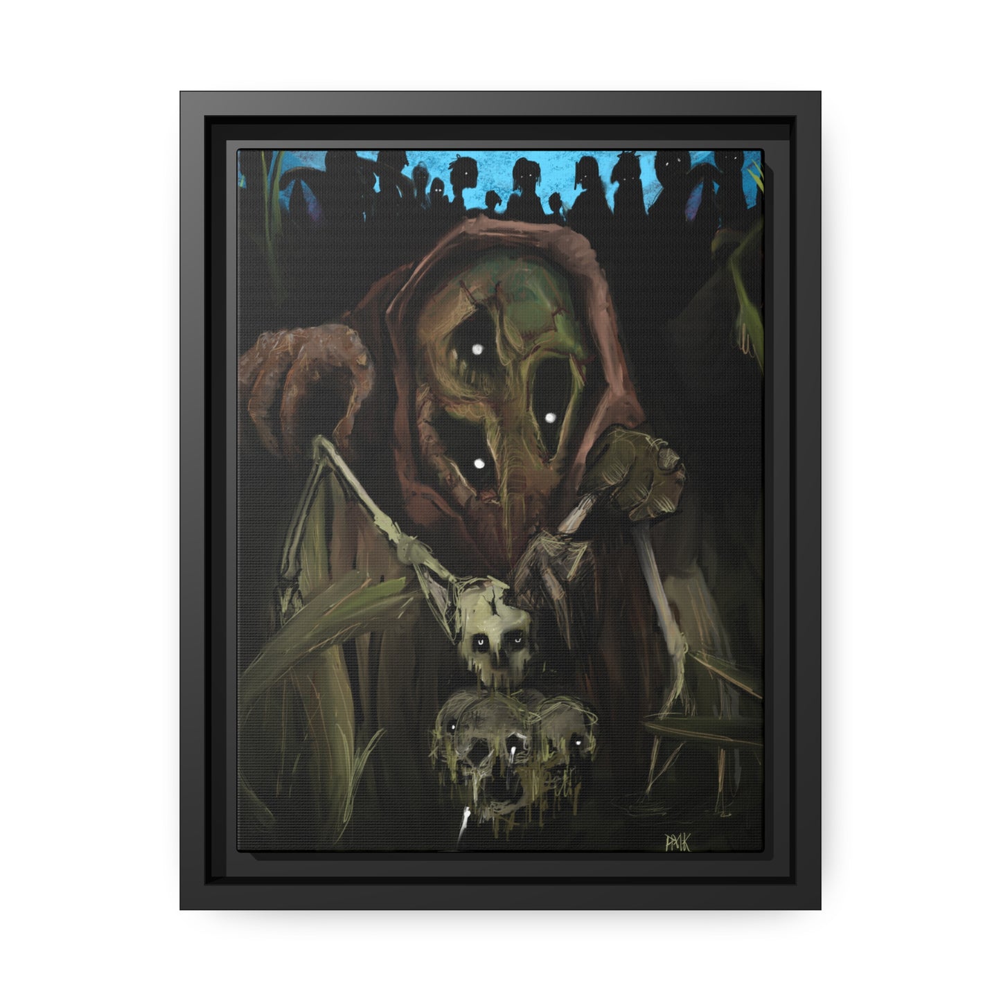 Bad Souls Become Good Puppets Matte Canvas in Black Frame