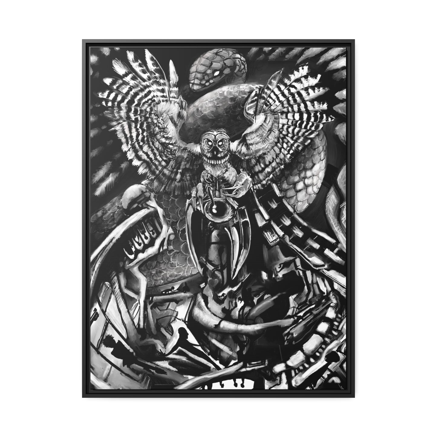 Shadows in a Dreamscape Matte Canvas, Black Frame
