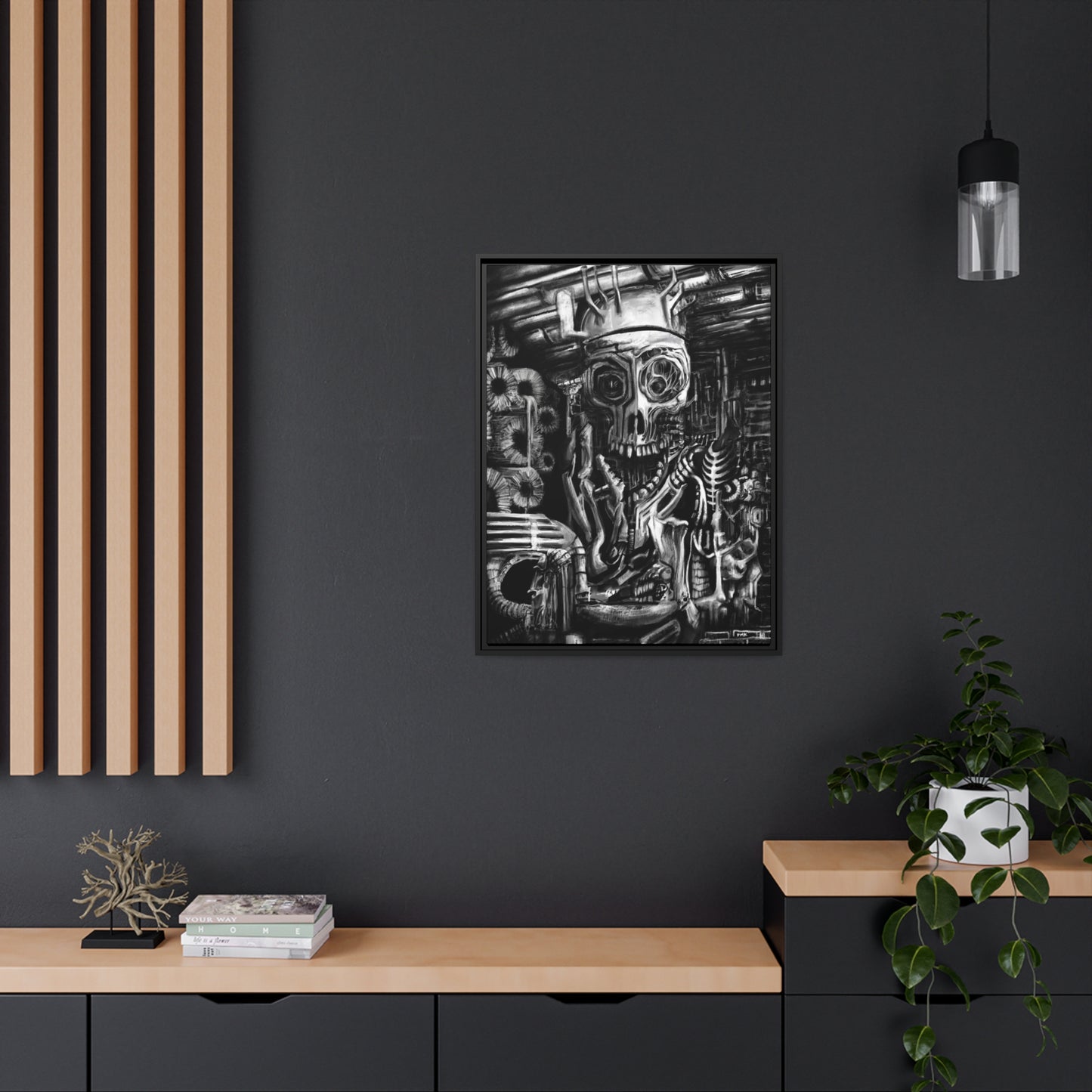 Biomechanical Mass Matte Canvas in Black Frame