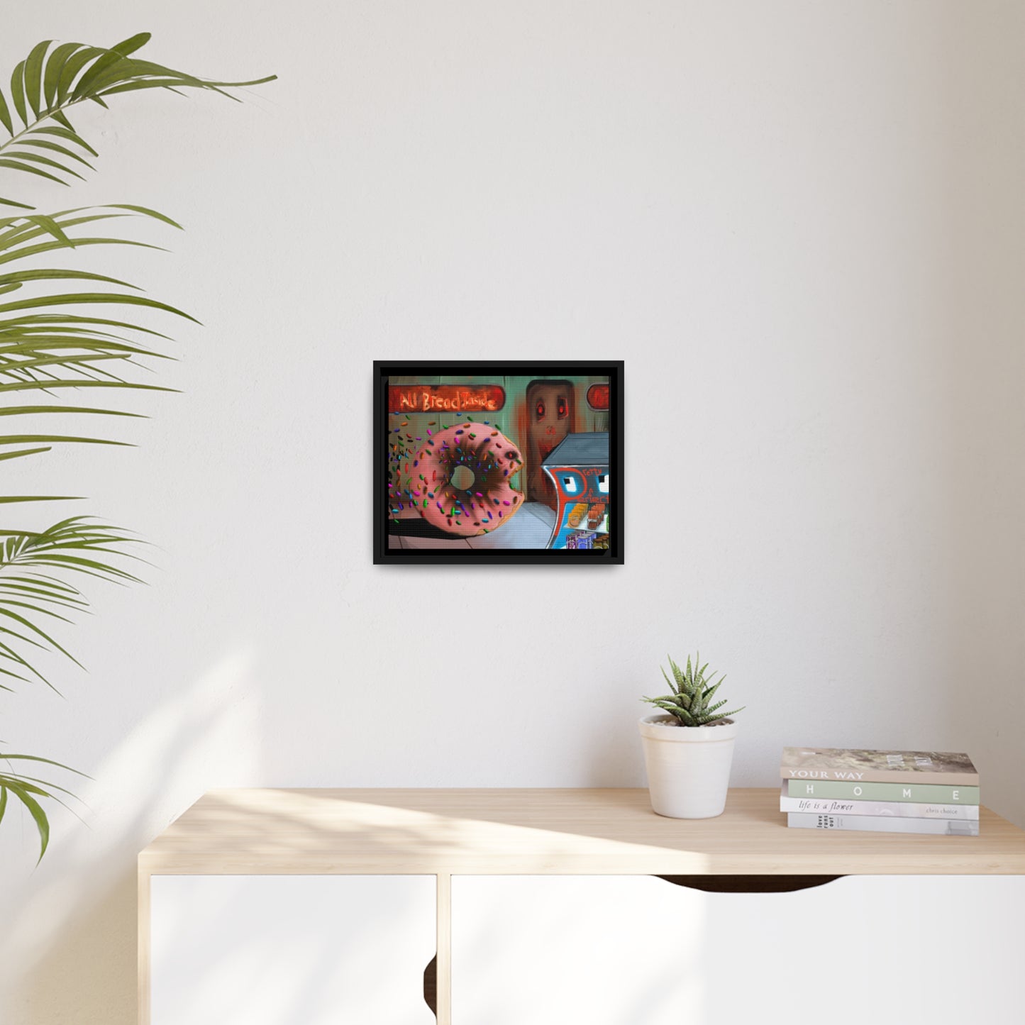 Baaad Donut! Matte Canvas, Black Frame