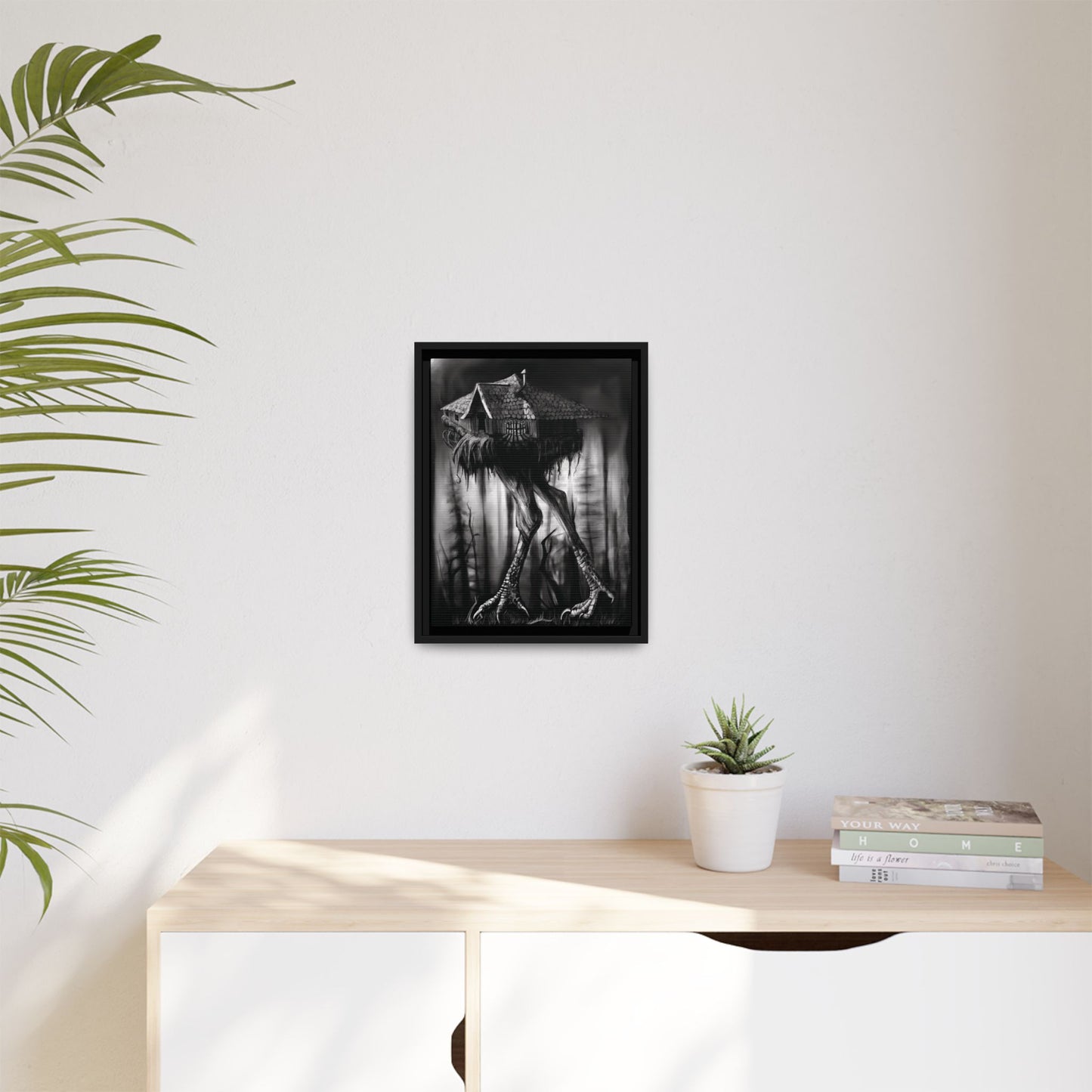 Baba Yagas Cabin Matte Canvas, Framed