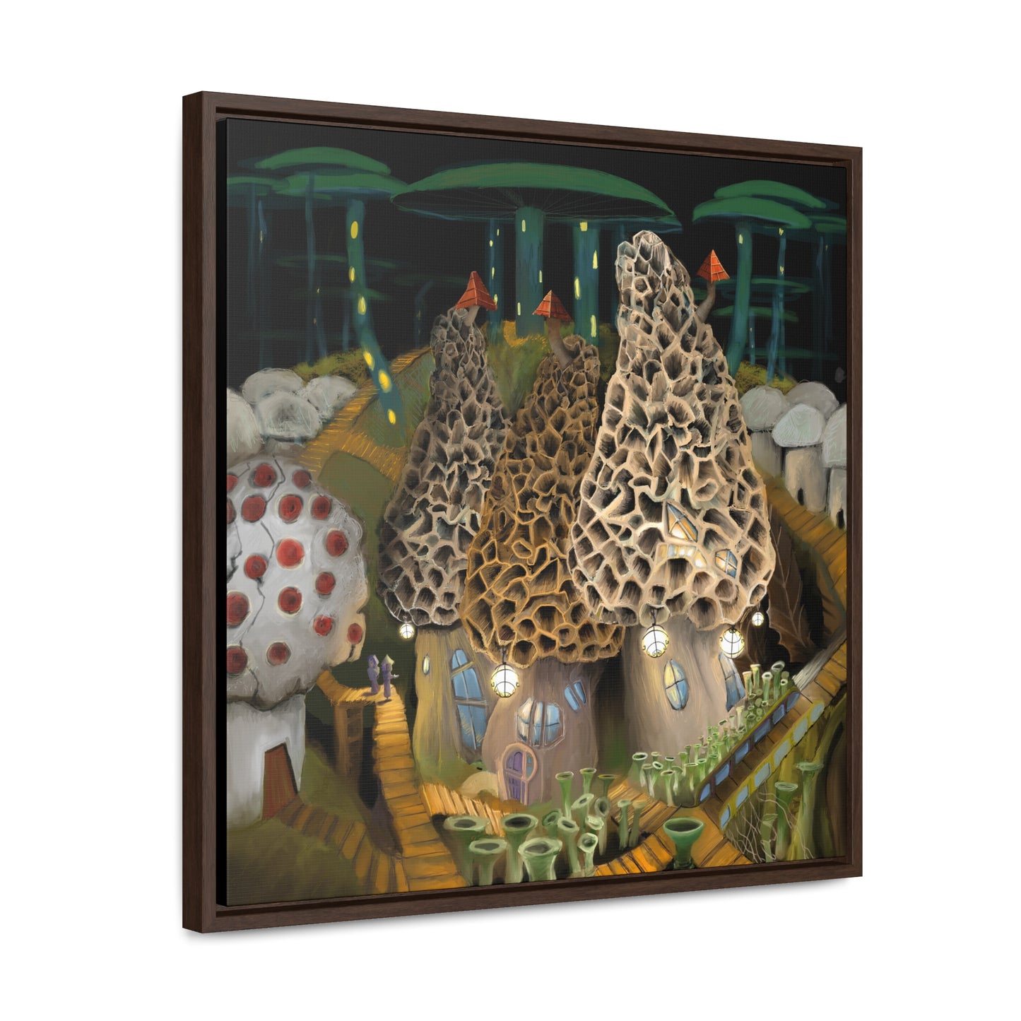 Mushroom City Outskirts Gallery Canvas Wrap, Square Frame