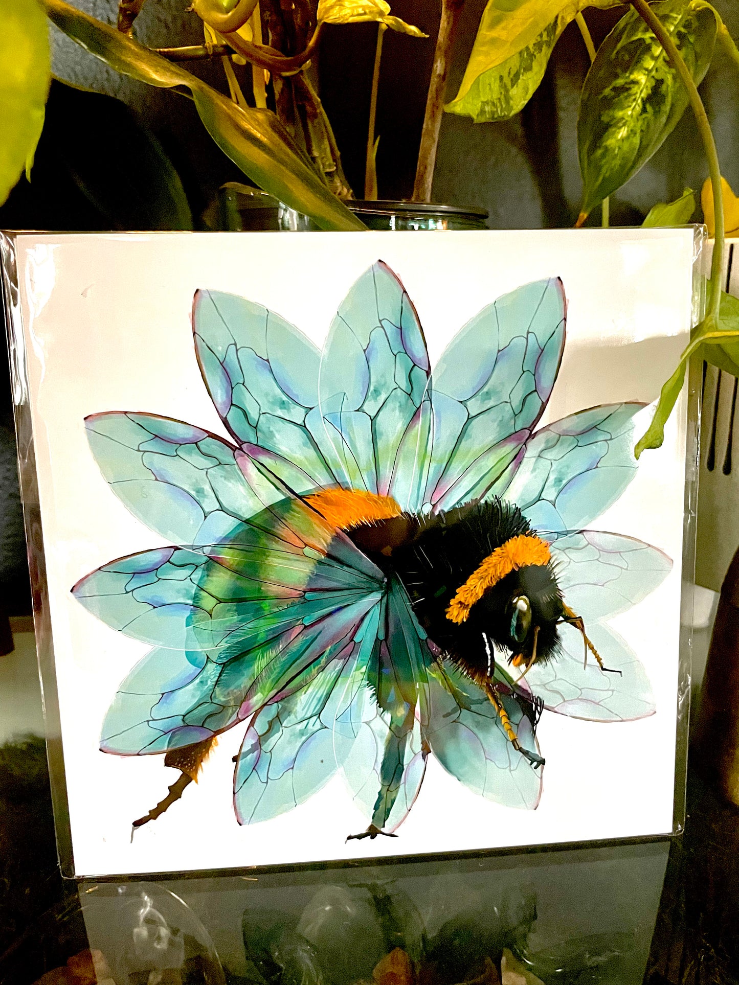 Bee in the Flower Holographic Art Print
