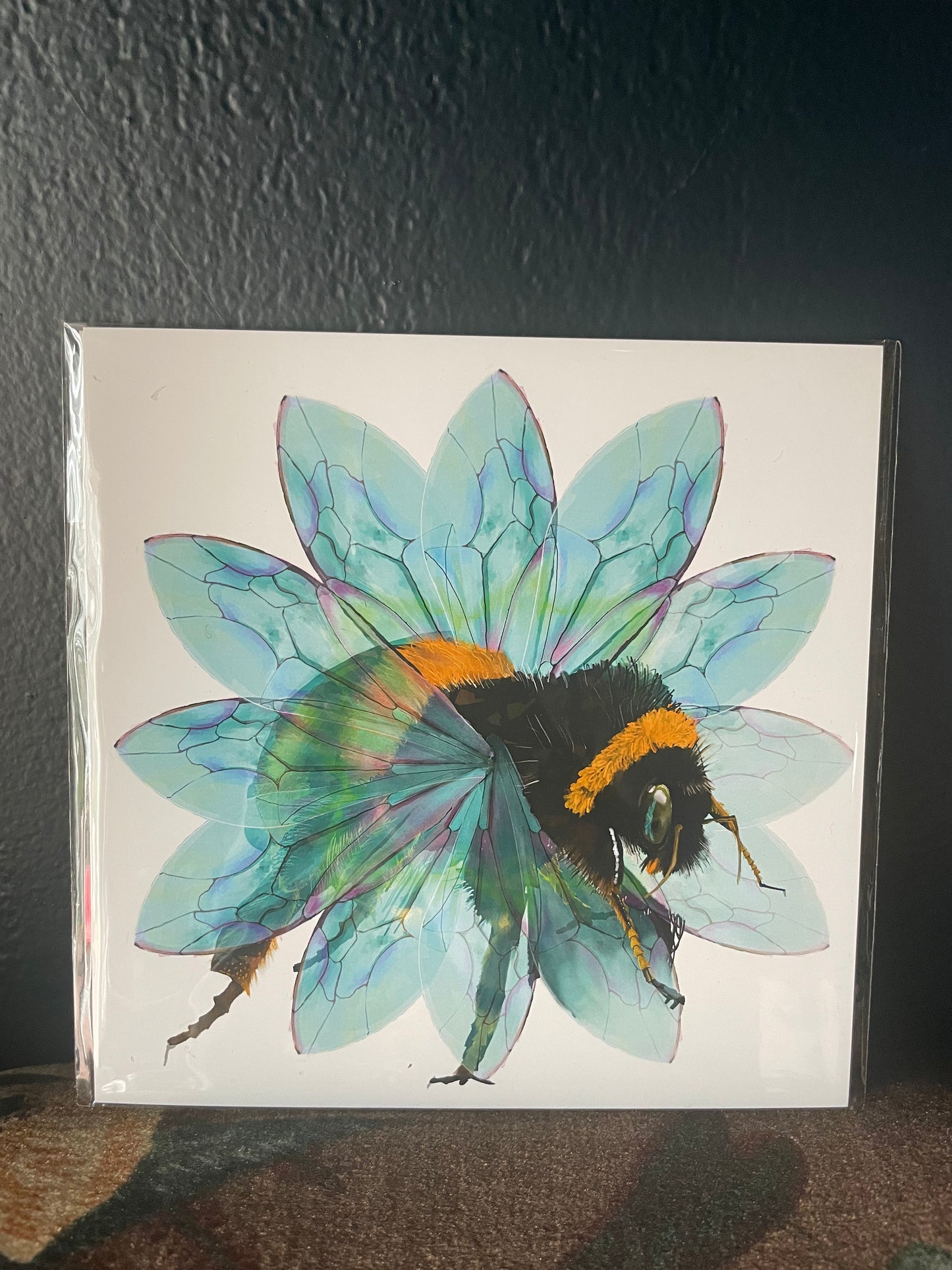 Bee in the Flower Holographic Art Print