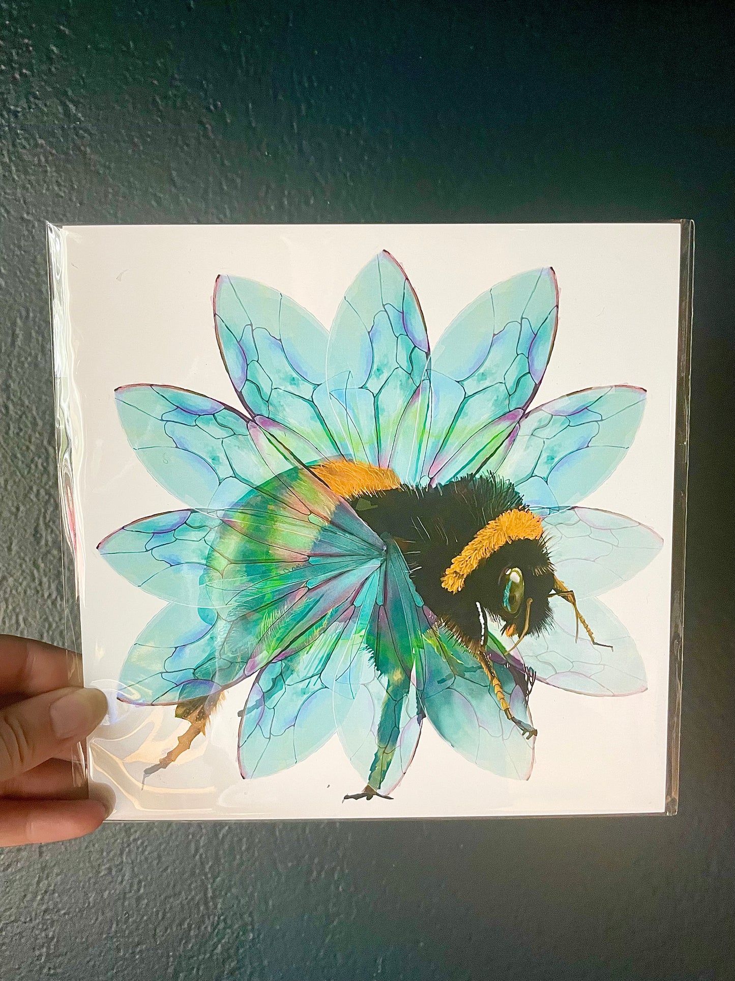 Bee in the Flower Holographic Art Print