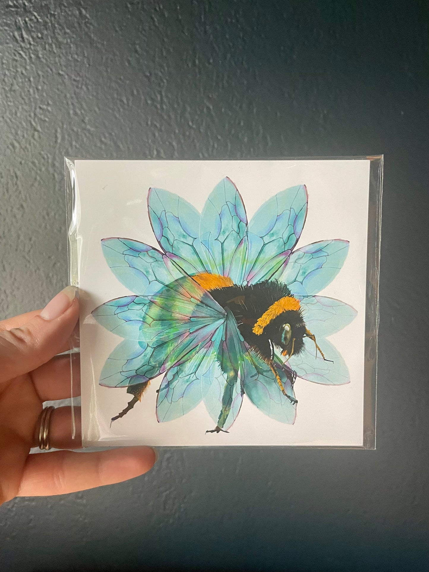 Bee in the Flower Holographic Art Print
