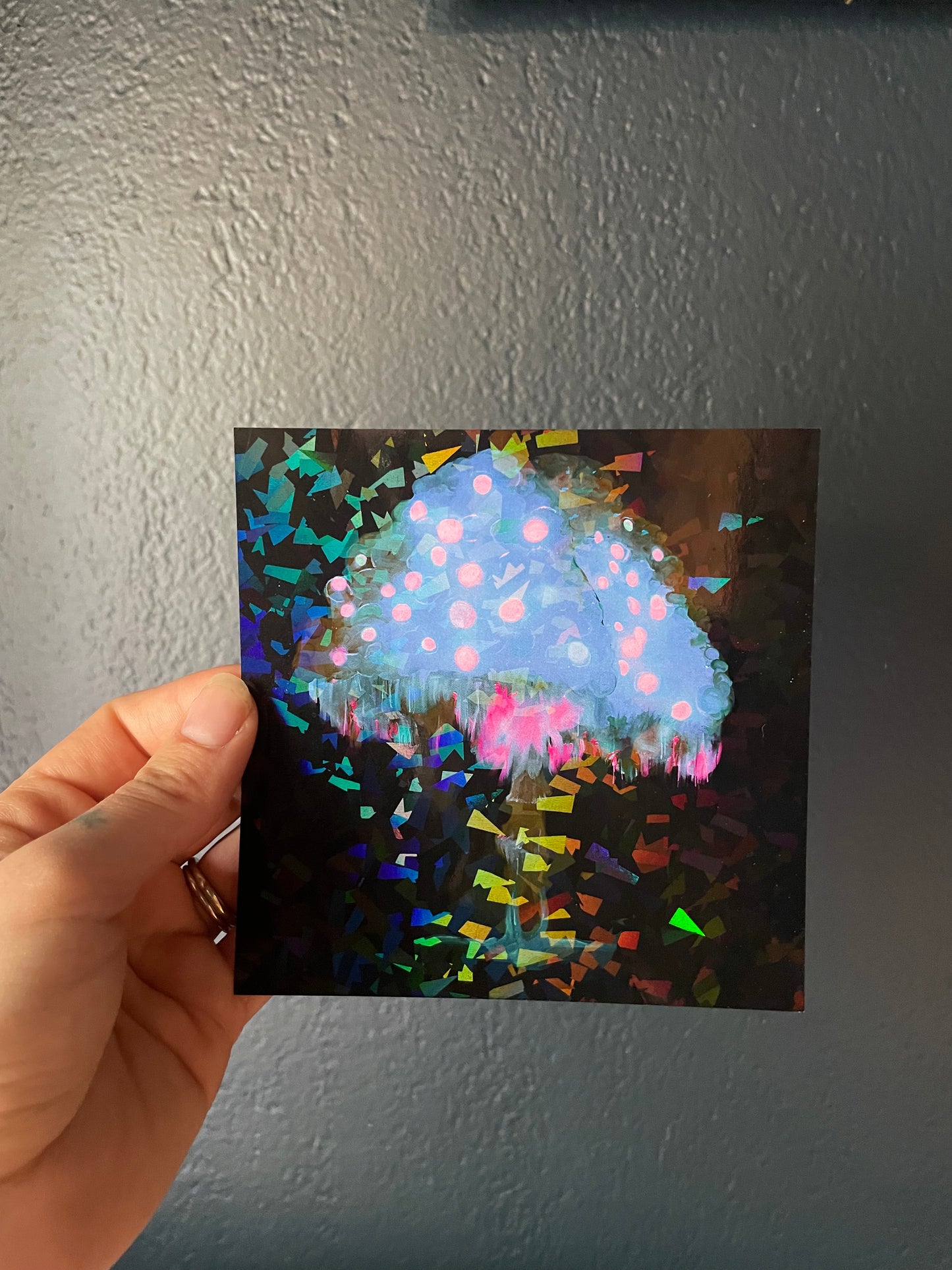 5x5 Holographic Ghost Fungi Mushroom Prints