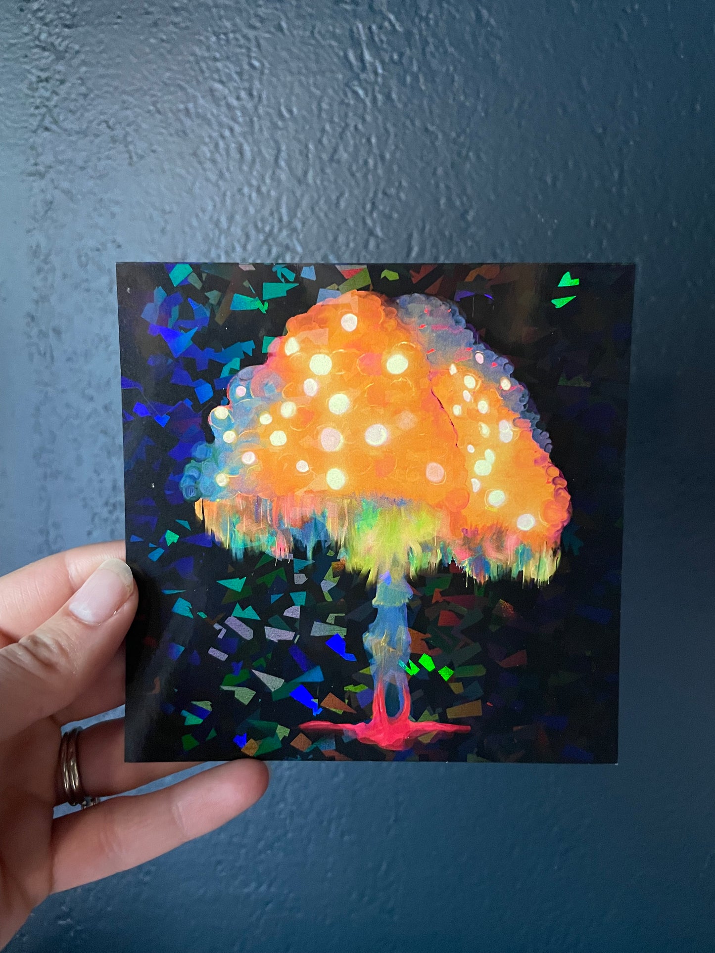 5x5 Holographic Ghost Fungi Mushroom Prints