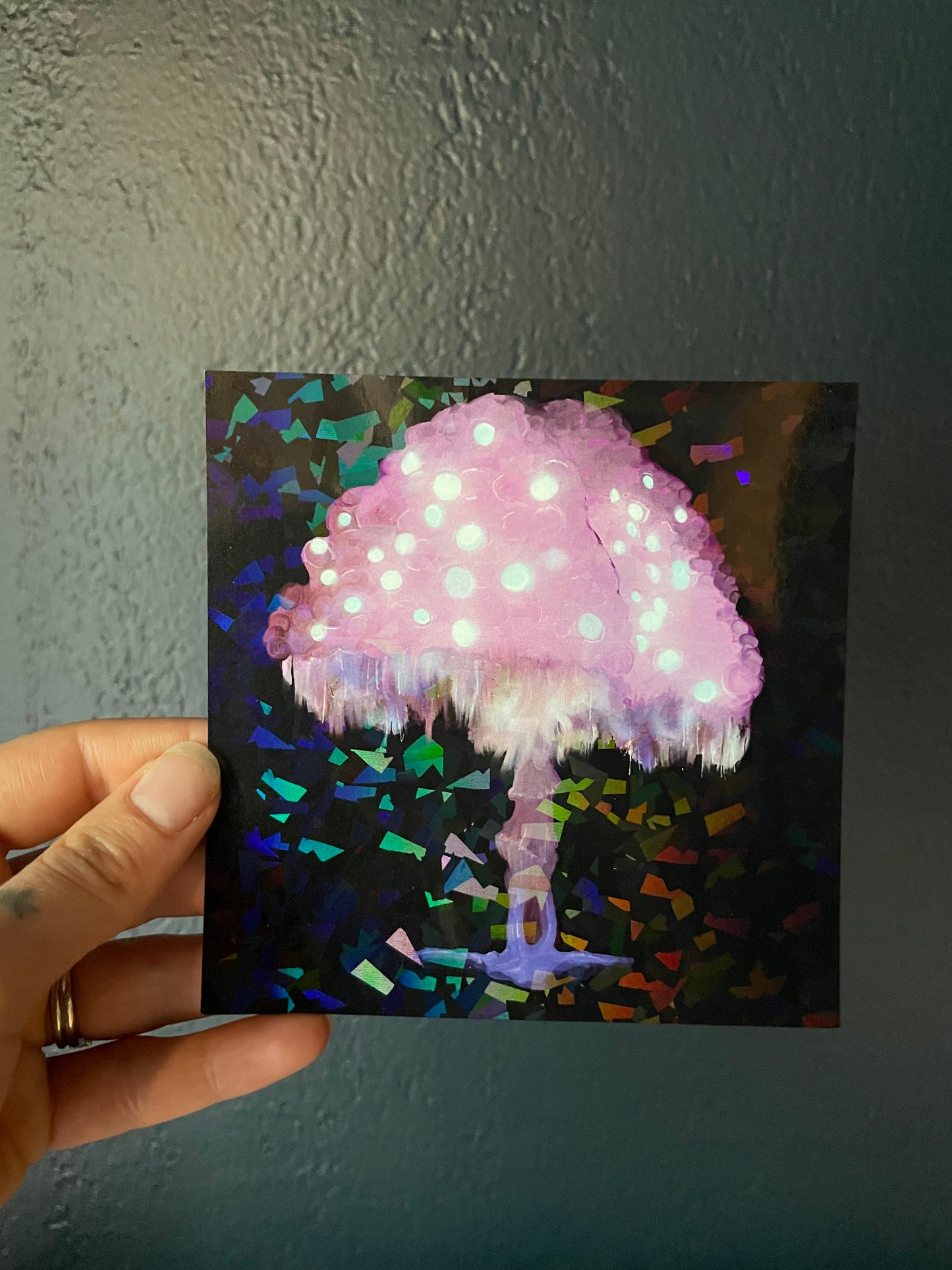5x5 Holographic Ghost Fungi Mushroom Prints