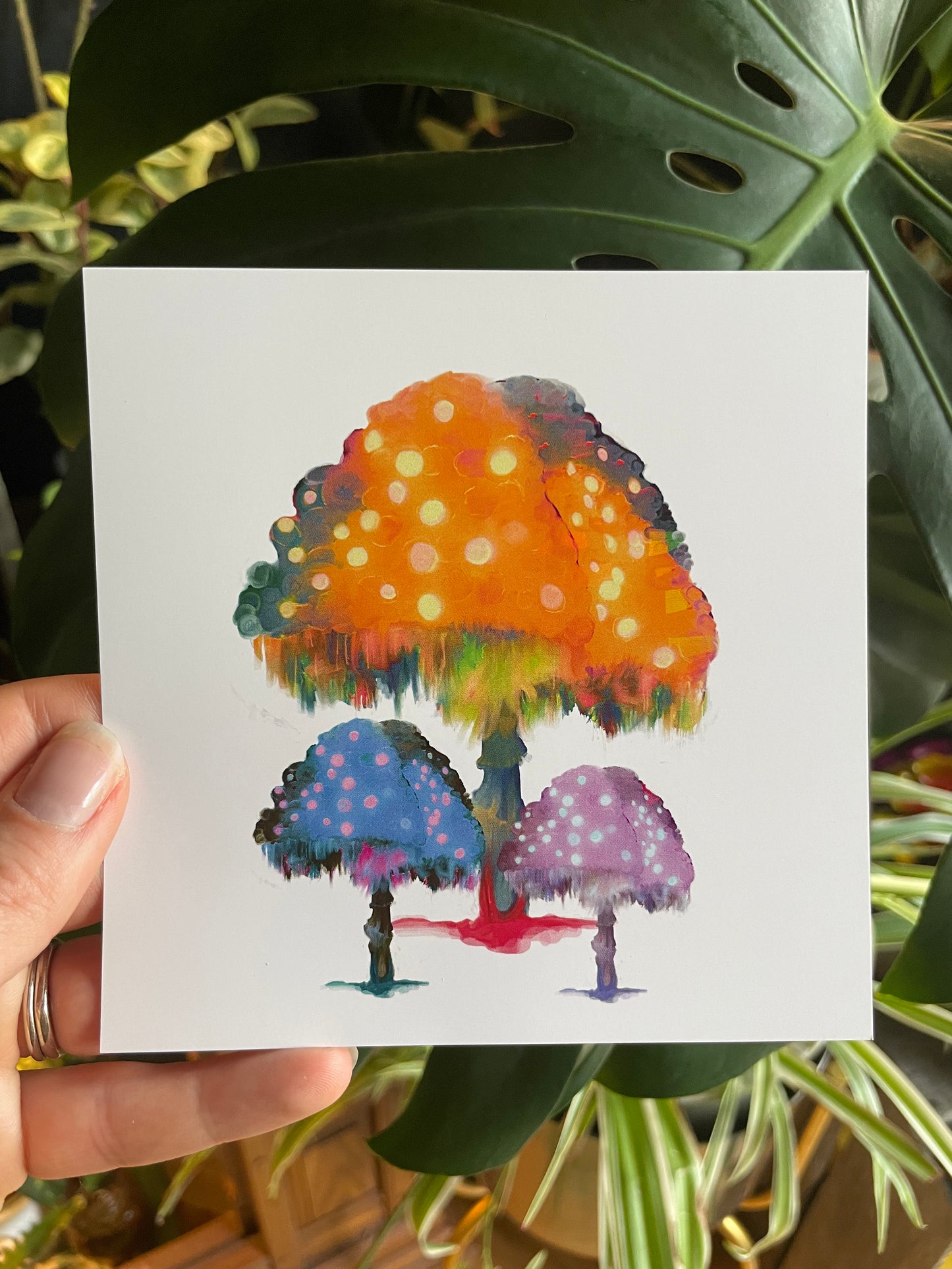 5x5 Holographic Ghost Fungi Mushroom Prints