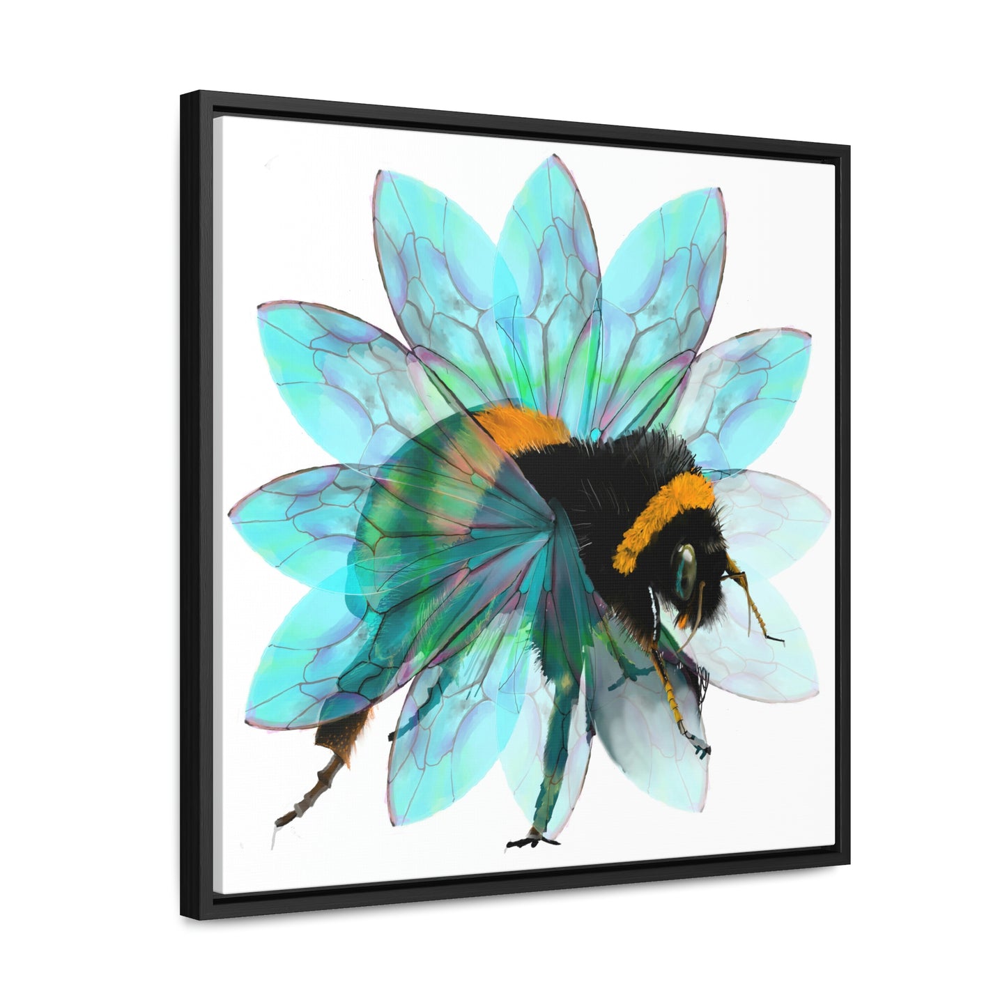 Bee in the Flower Gallery Canvas Wraps, Square Frame