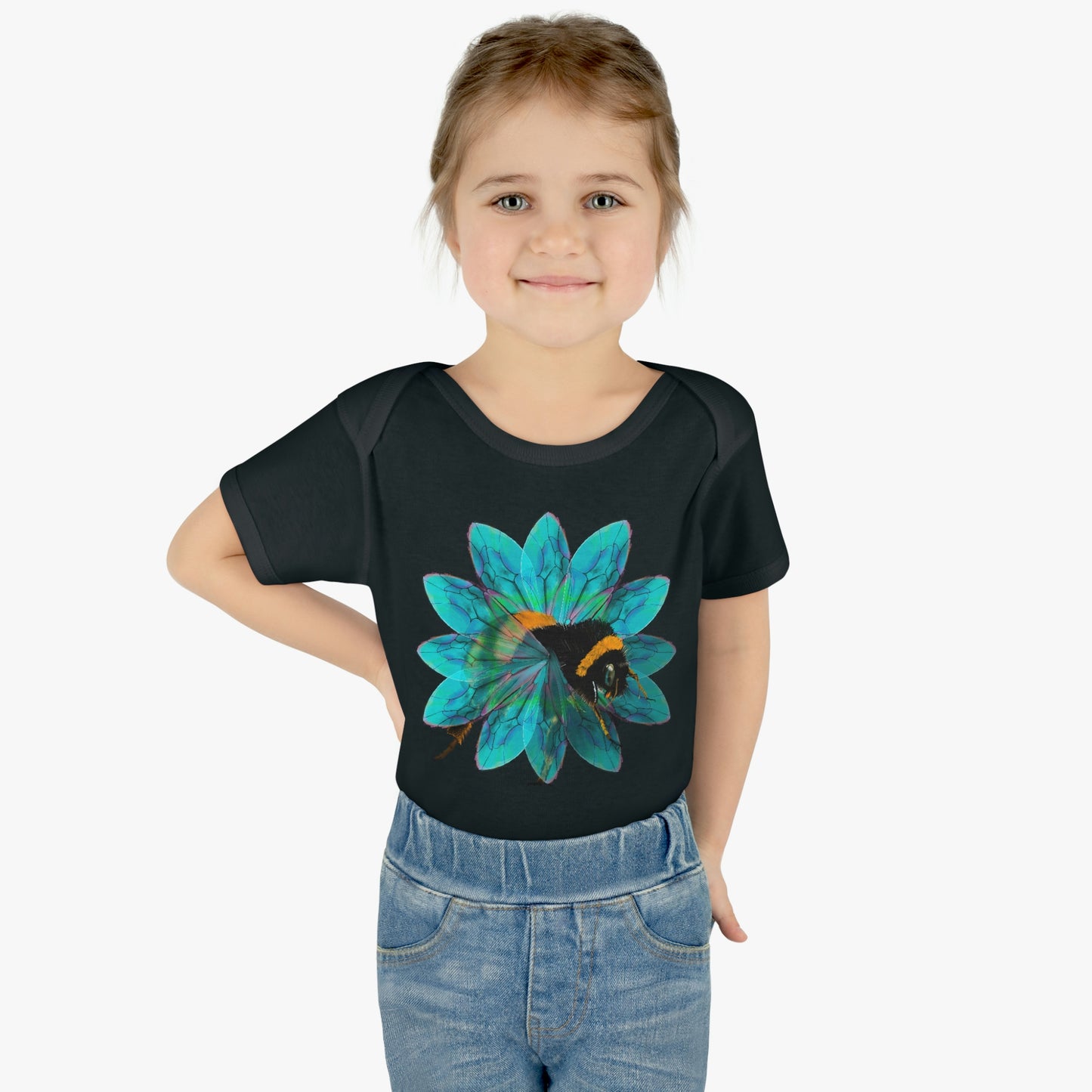 Bee in the Flower Infant Baby Rib Bodysuit
