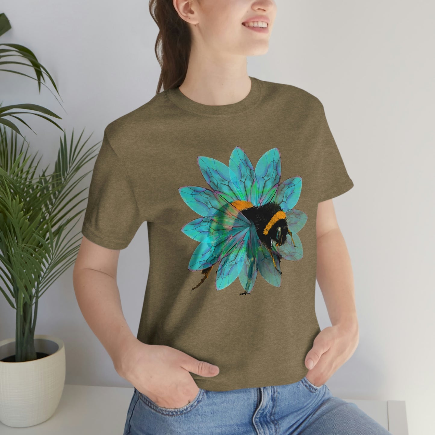 Bee in the Flower Unisex Jersey Short Sleeve Tee