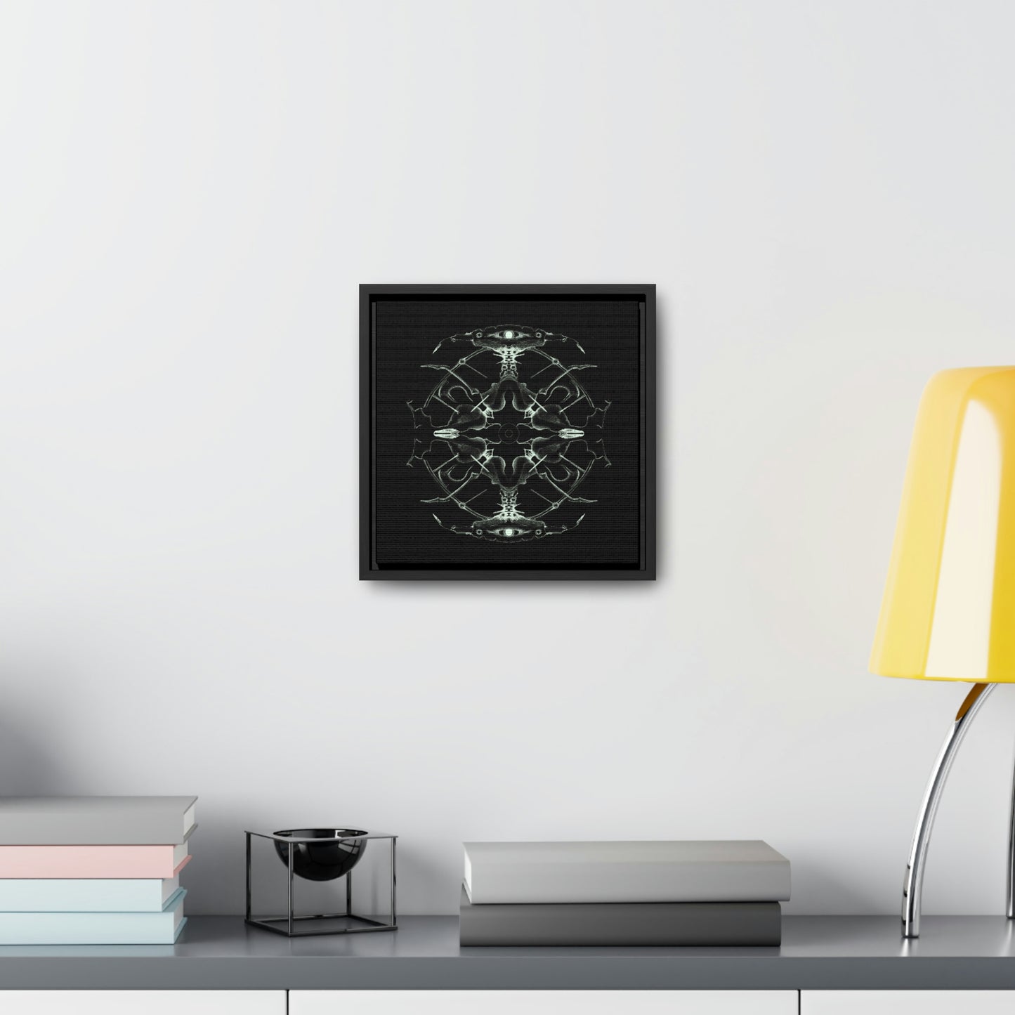 Sigil Black and White Art Framed Canvas Print