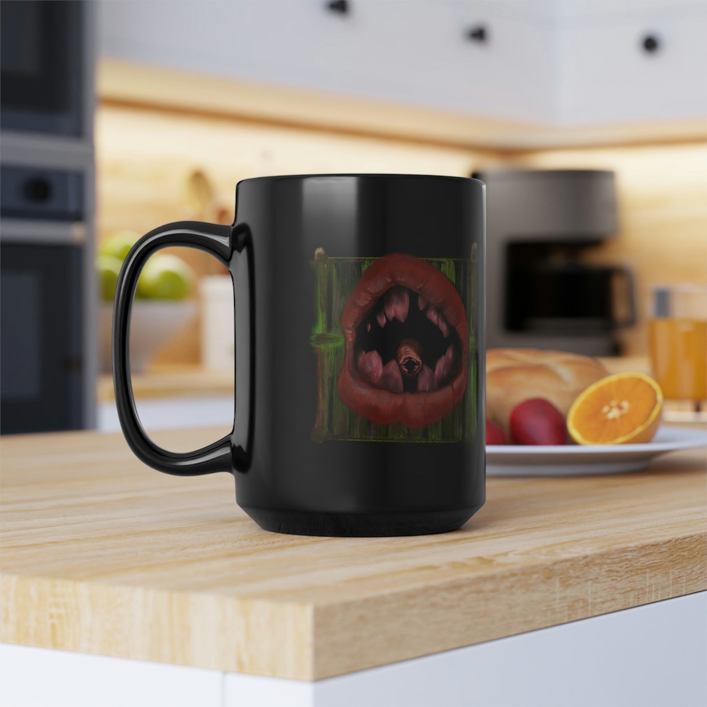 Parasite Mouth Black Mug, 15oz
