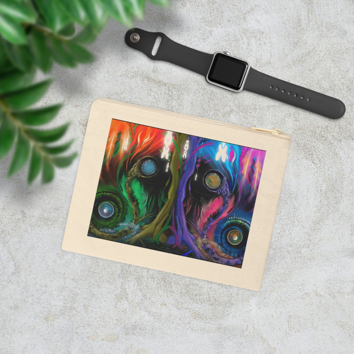 Deep In The Forest of Illusions Original Art Cotton Zipper Pouch