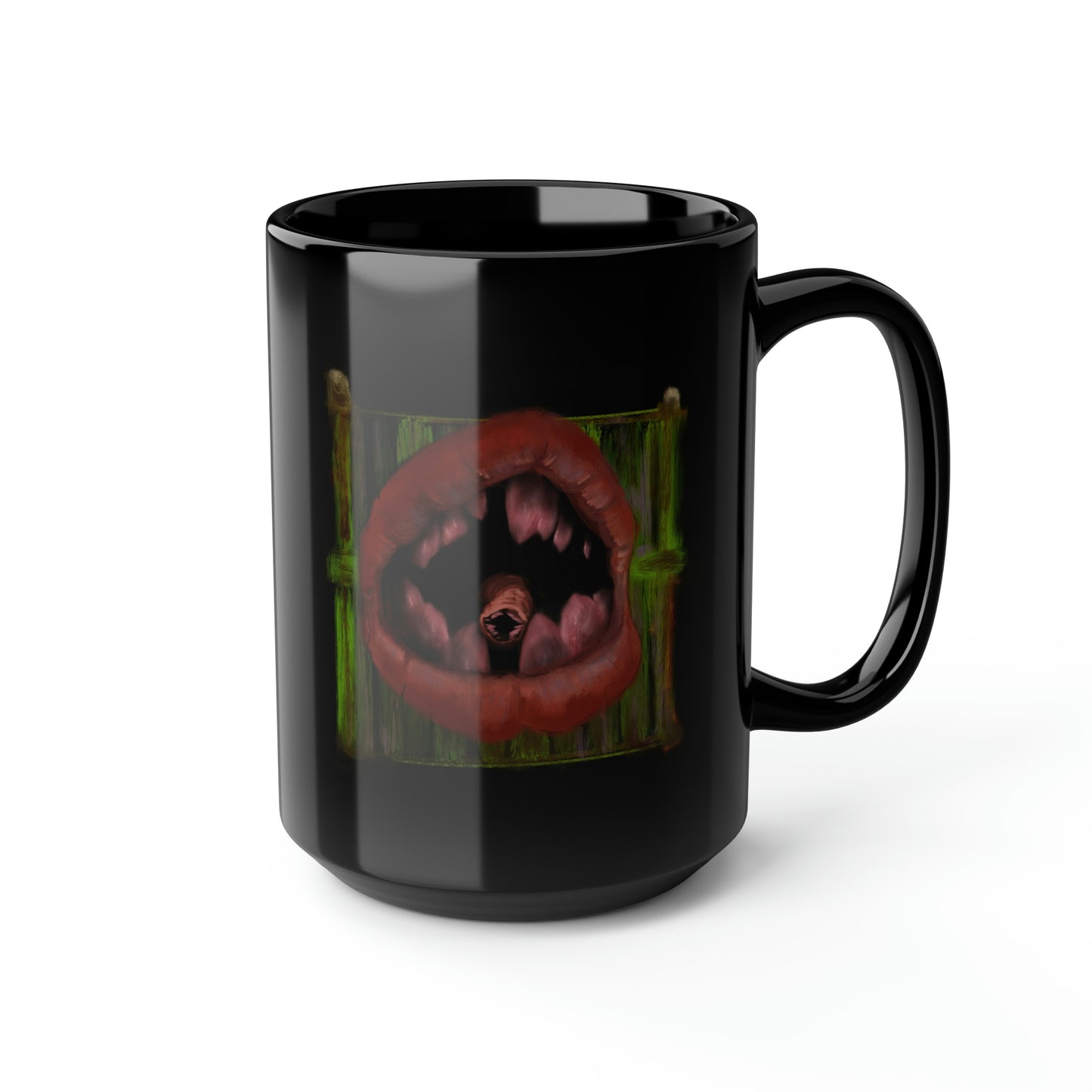 Parasite Mouth Black Mug, 15oz