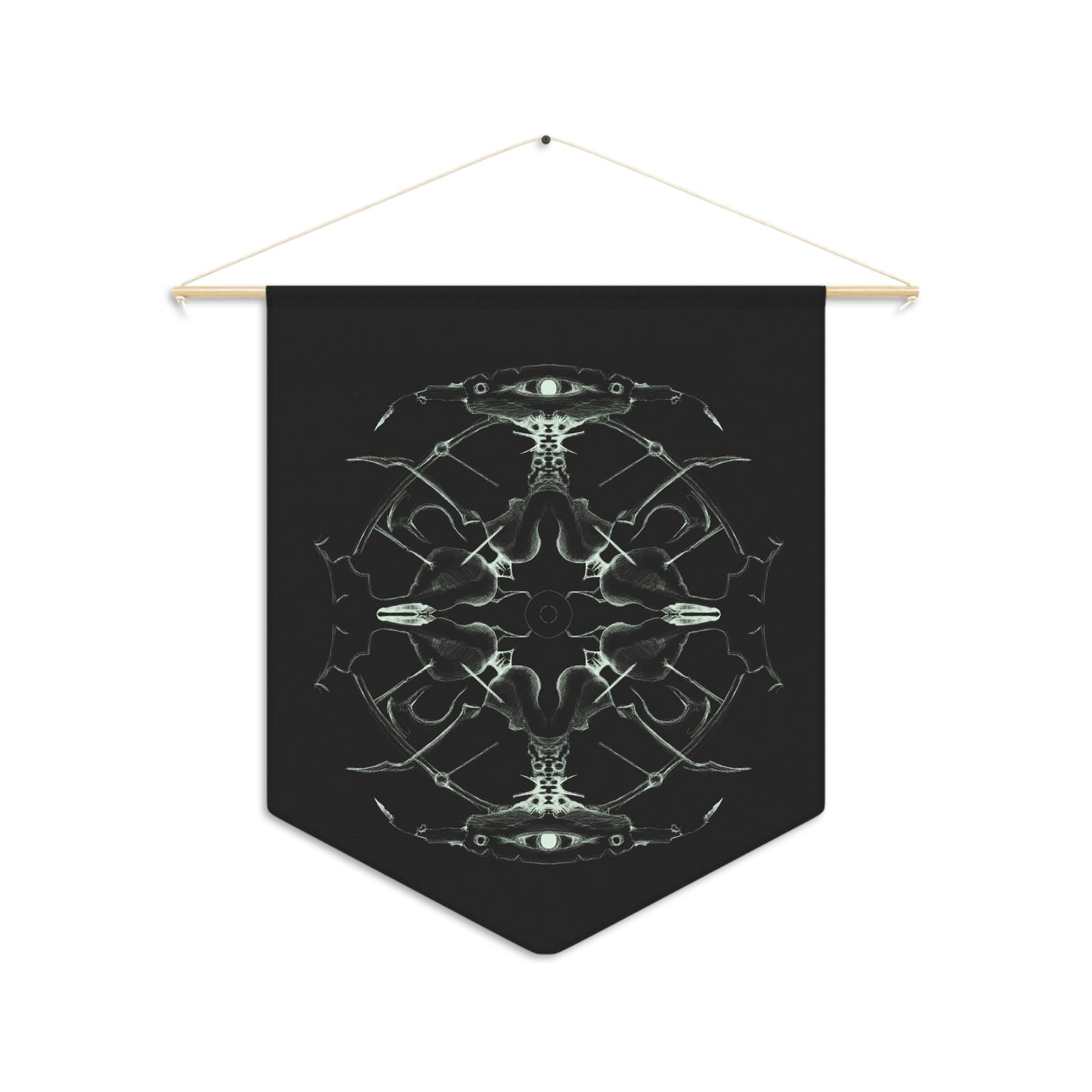 Sigil Original Art Symmetry Hand-Drawn Black and White Pennant Wall Art