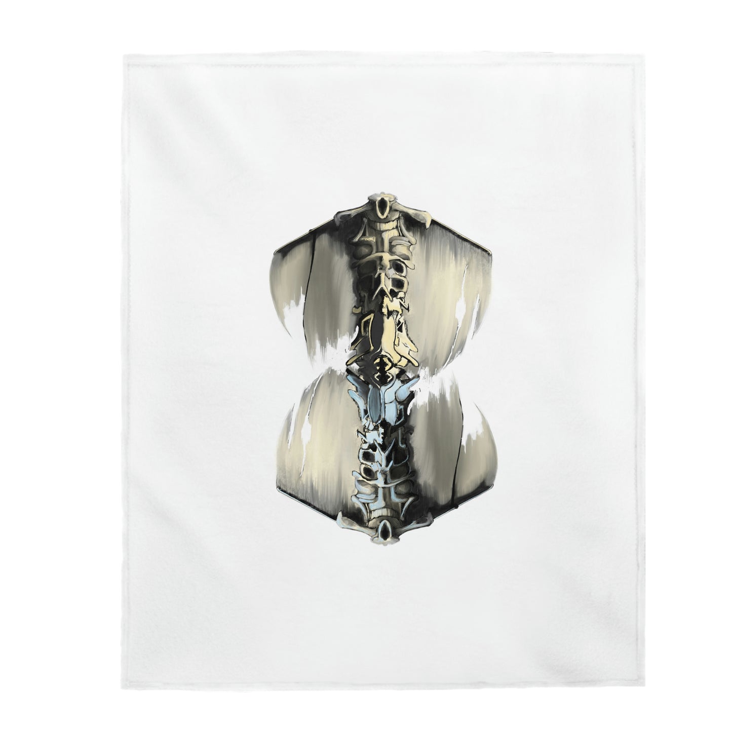 Totem White Velveteen Plush Blanket