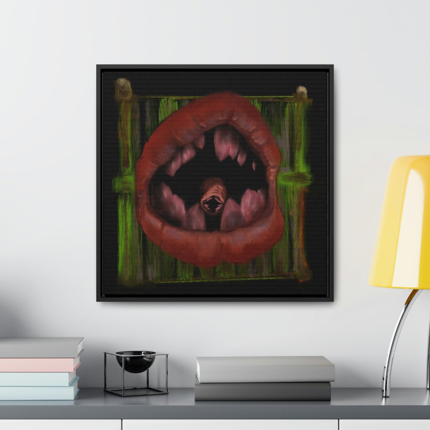 Parasite Mouth Gallery Canvas Wrap, Square Frame