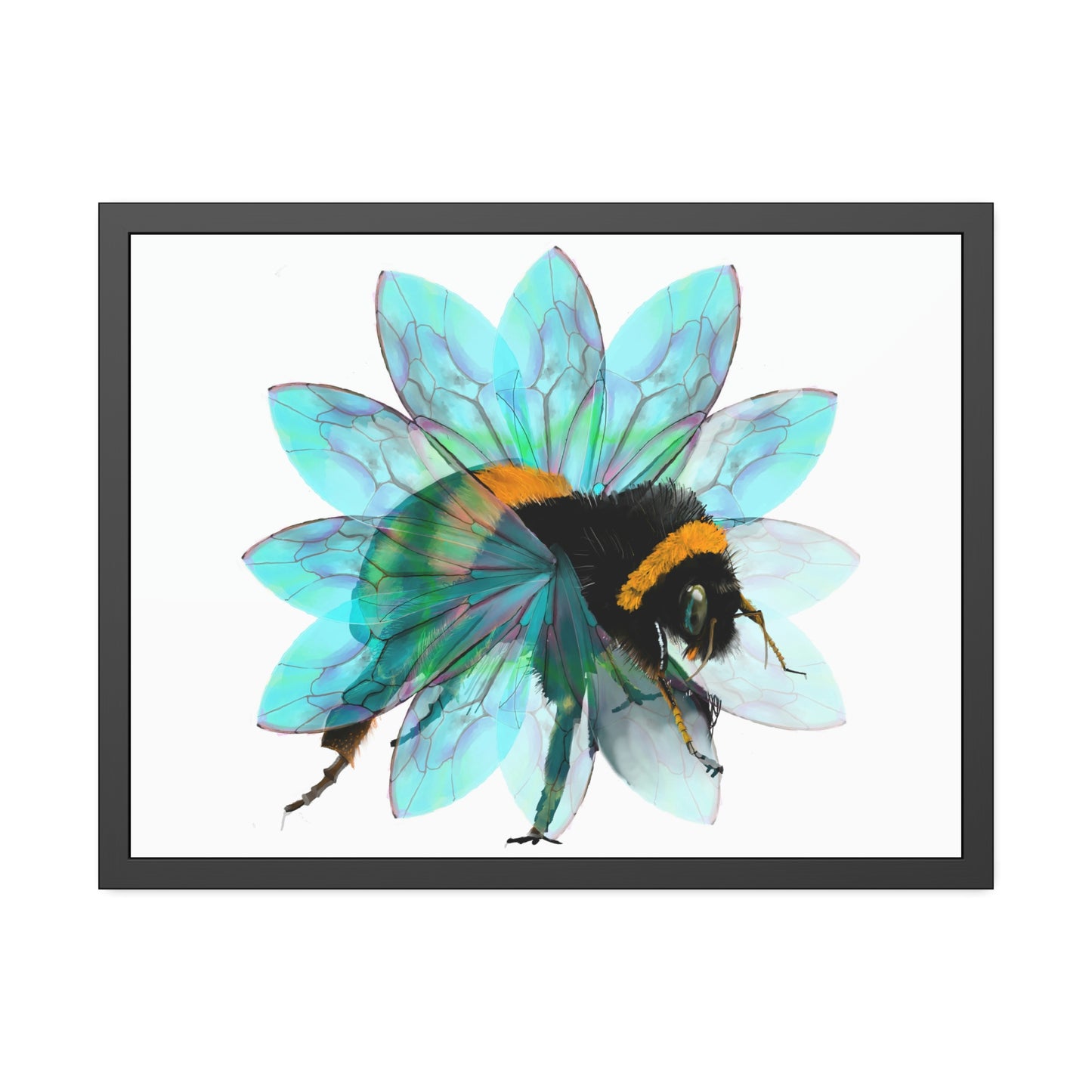 Bee in the Flower Framed Paper Poster
