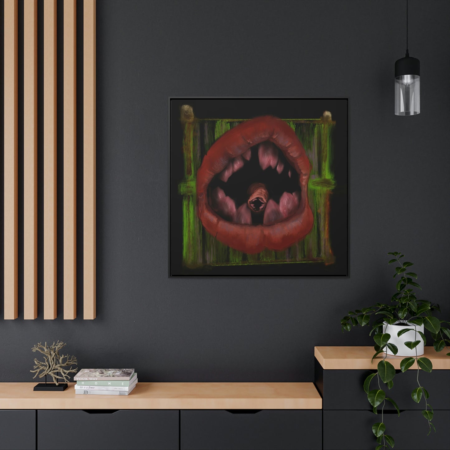 Parasite Mouth Gallery Canvas Wrap, Square Frame