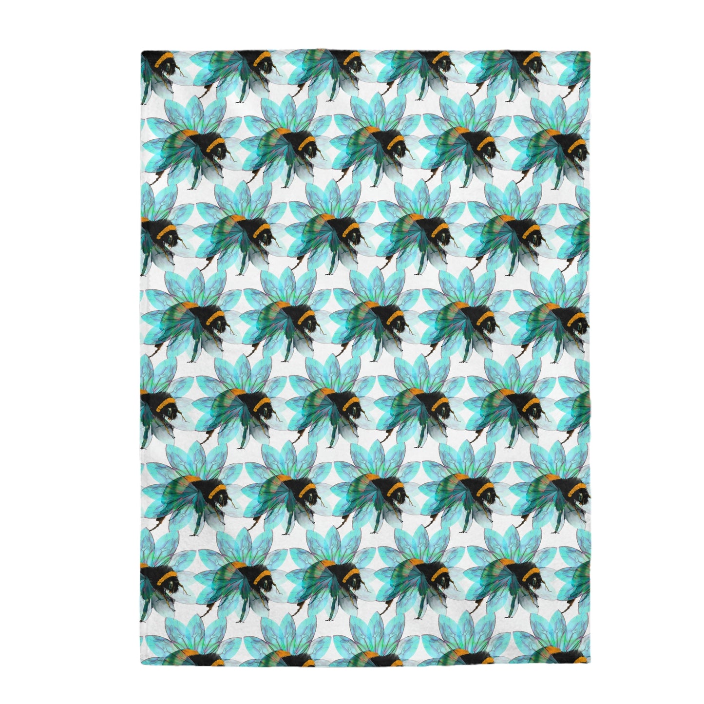 Bee in the Flower Velveteen Plush Blanket